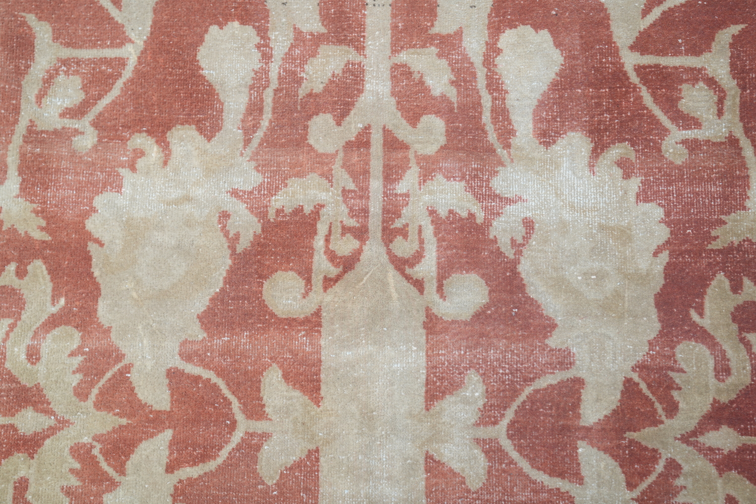 Vegetable Dye Floral Oushak Egyptian Rust Area Rug 9x13