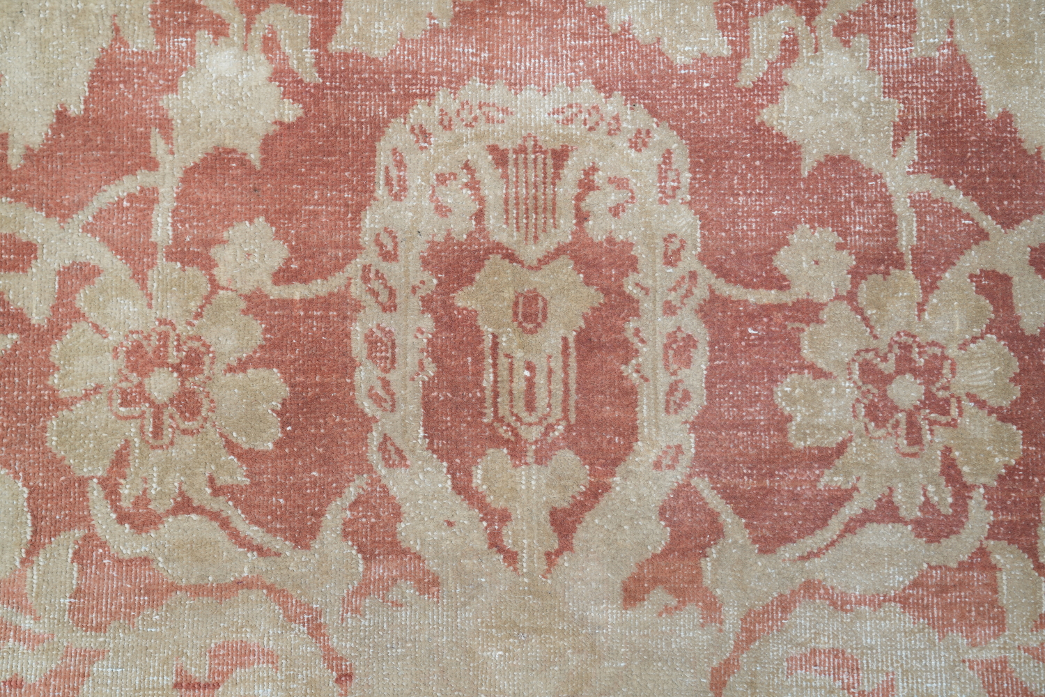 Vegetable Dye Floral Oushak Egyptian Rust Area Rug 9x13
