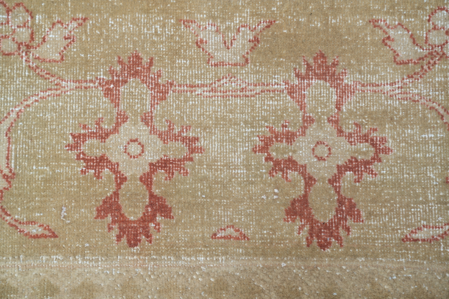 Vegetable Dye Floral Oushak Egyptian Rust Area Rug 9x13
