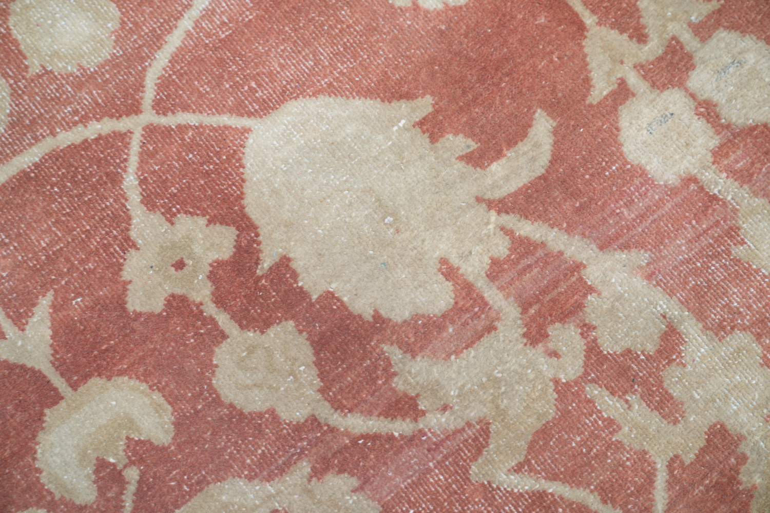 Vegetable Dye Floral Oushak Egyptian Rust Area Rug 9x13