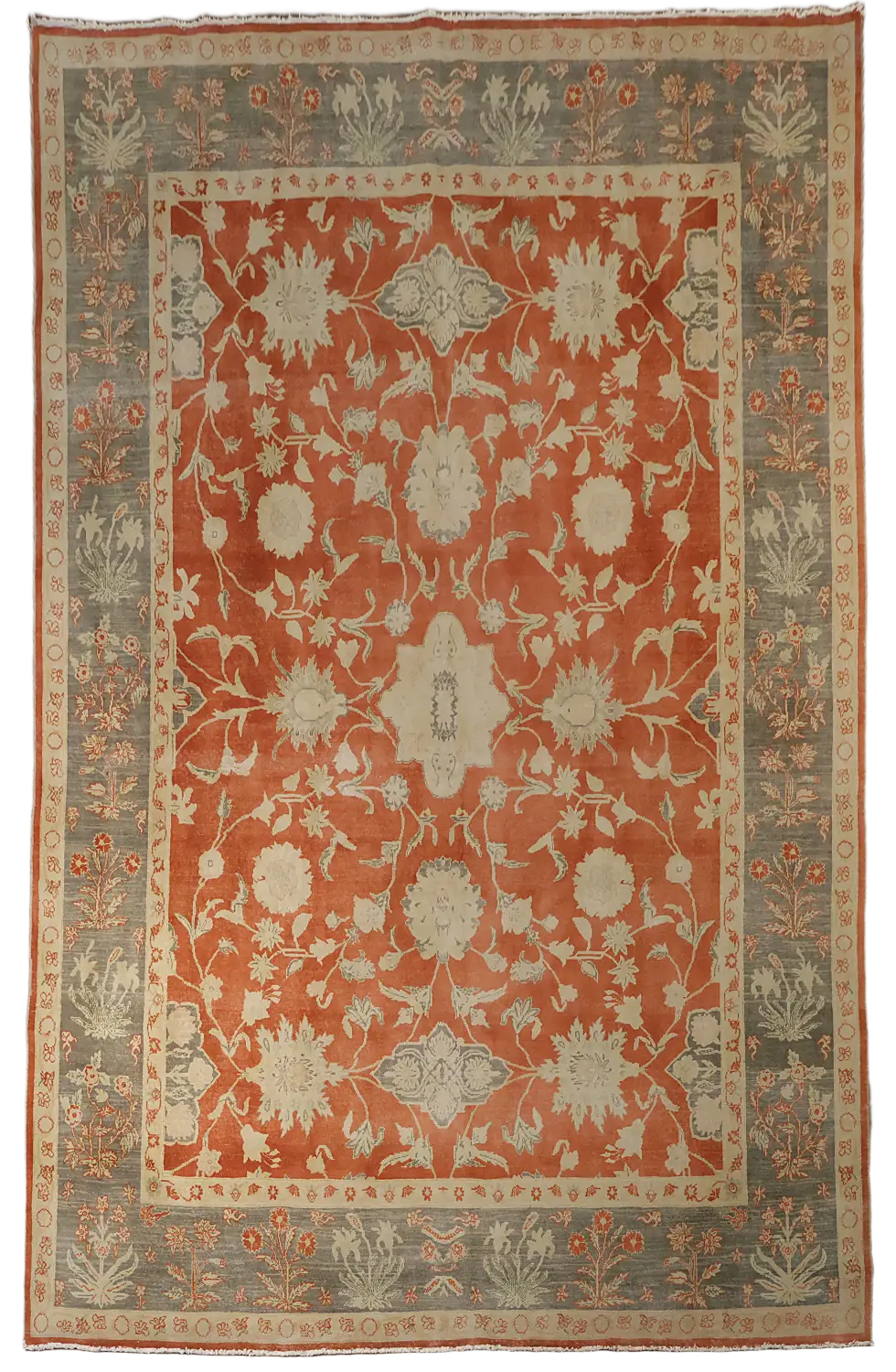 Vintage Style Rustic Red Oushak Egyptian Area Rug 8x11 ft