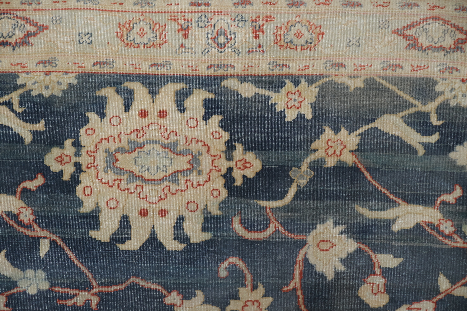 Traditional Oushak Turkish Rug Featuring a Luxurious Teal Background 6x9