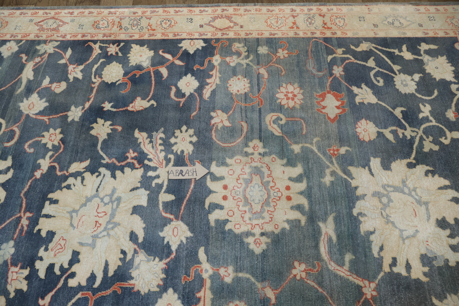 Traditional Oushak Turkish Rug Featuring a Luxurious Teal Background 6x9