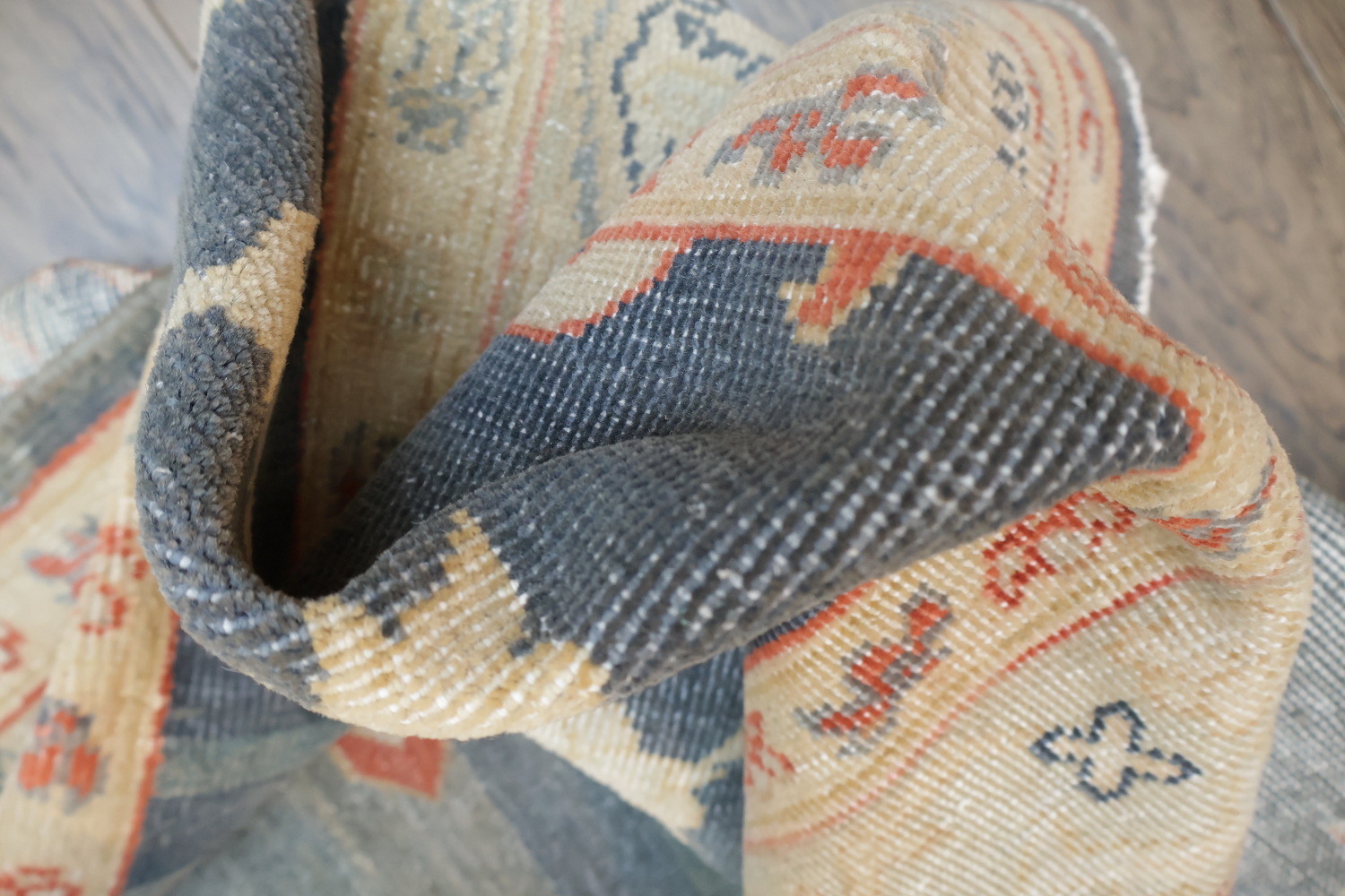 Traditional Oushak Turkish Rug Featuring a Luxurious Teal Background 6x9