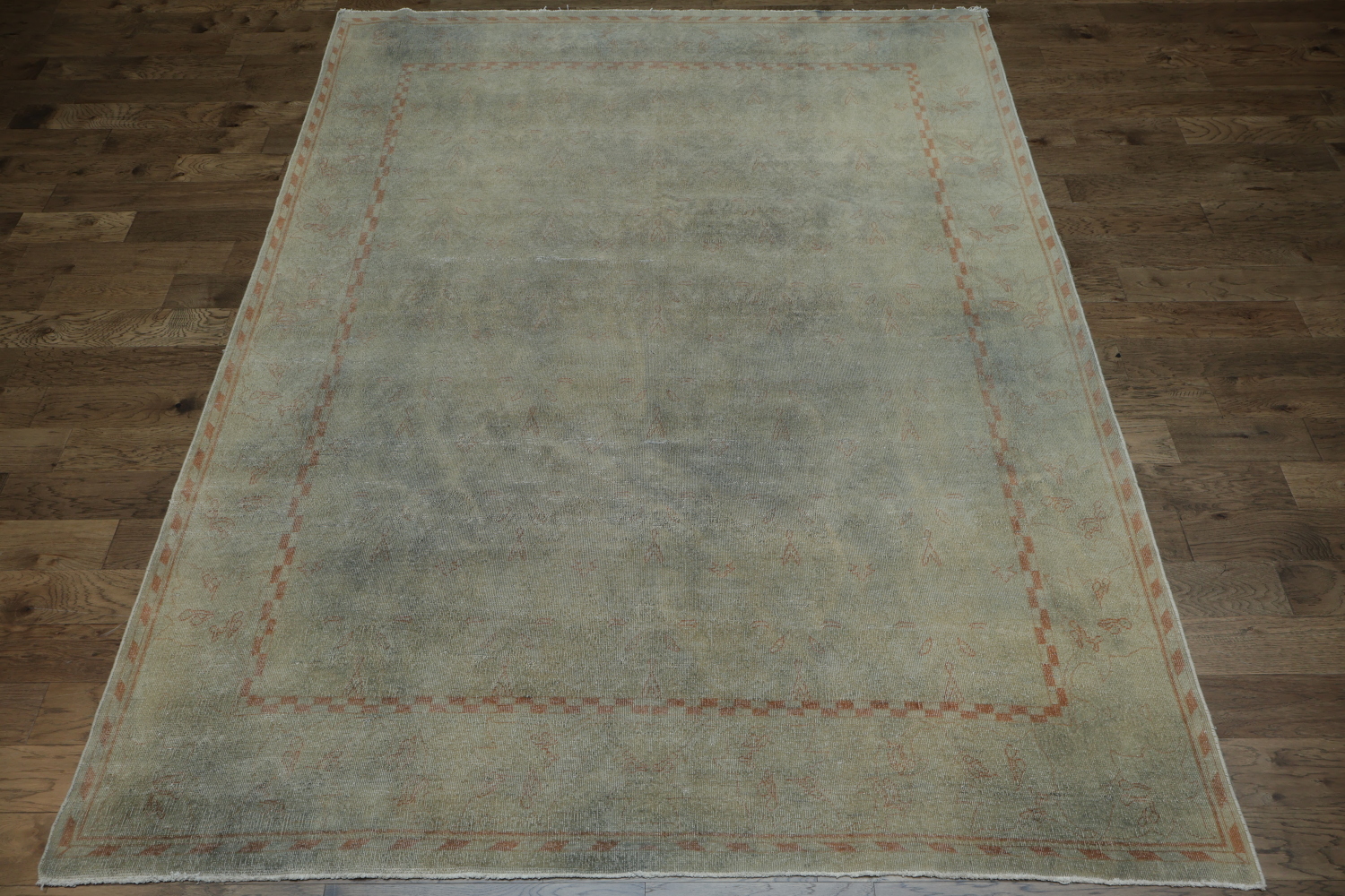 Vegetable Dye Antique Muted Oushak Turkish Area Rug 9x12