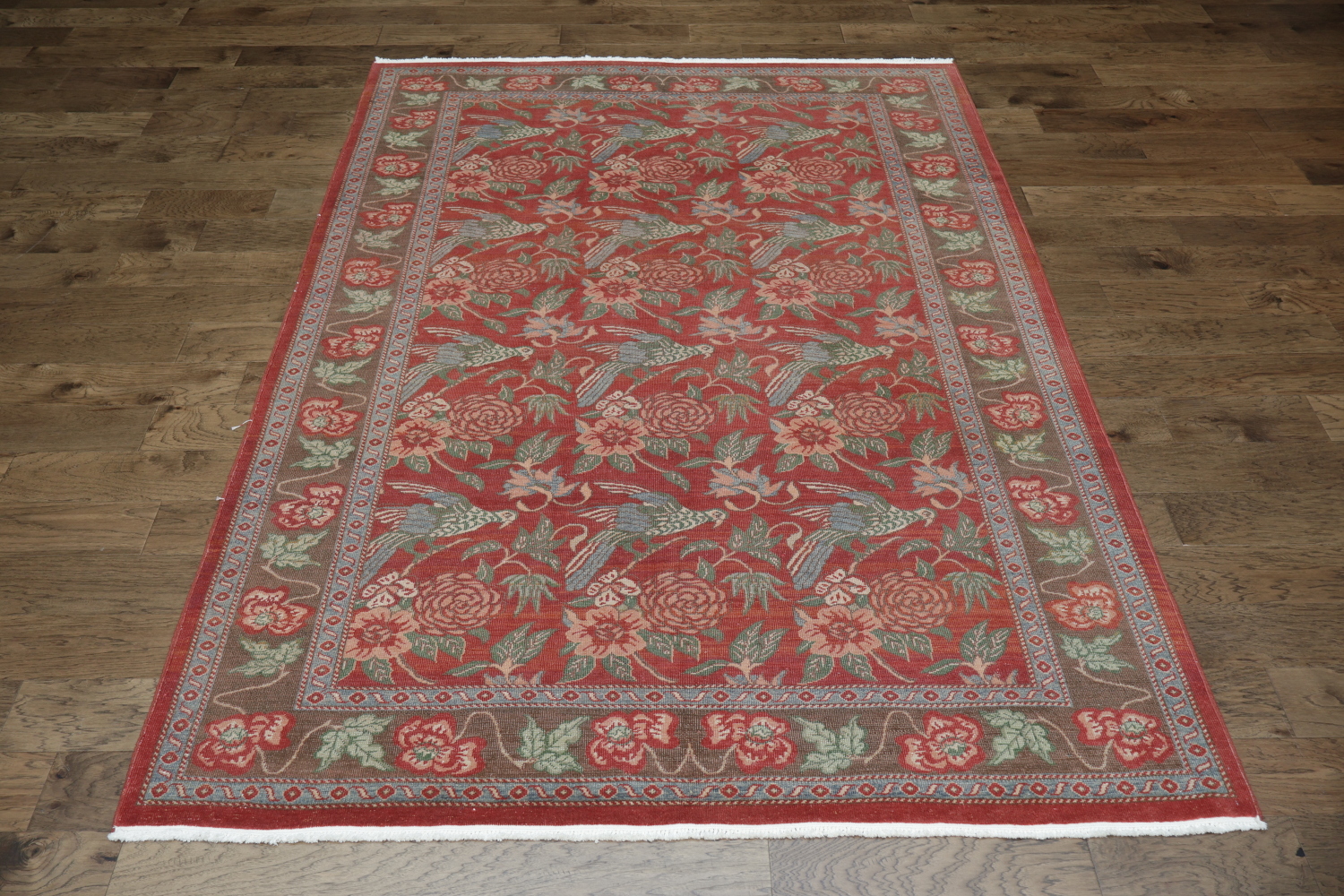 Animal Pictorial Vegetable Dye Oushak Egypt Area Rug 7x10