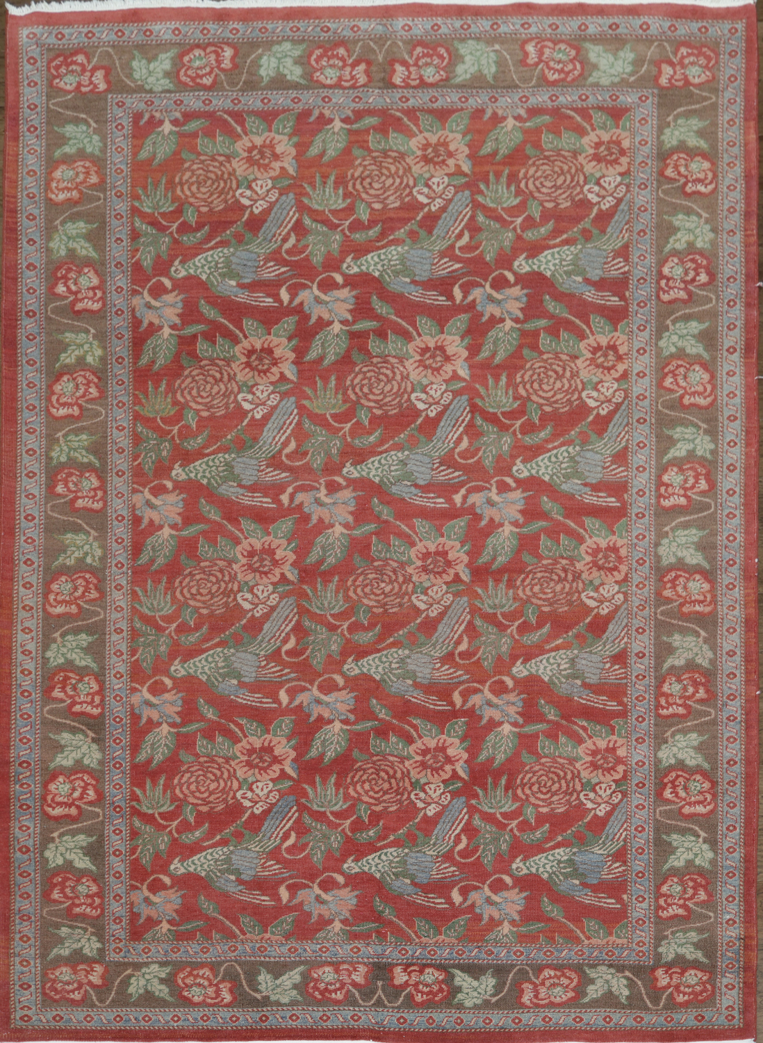 Animal Pictorial Vegetable Dye Oushak Egypt Area Rug 7x10