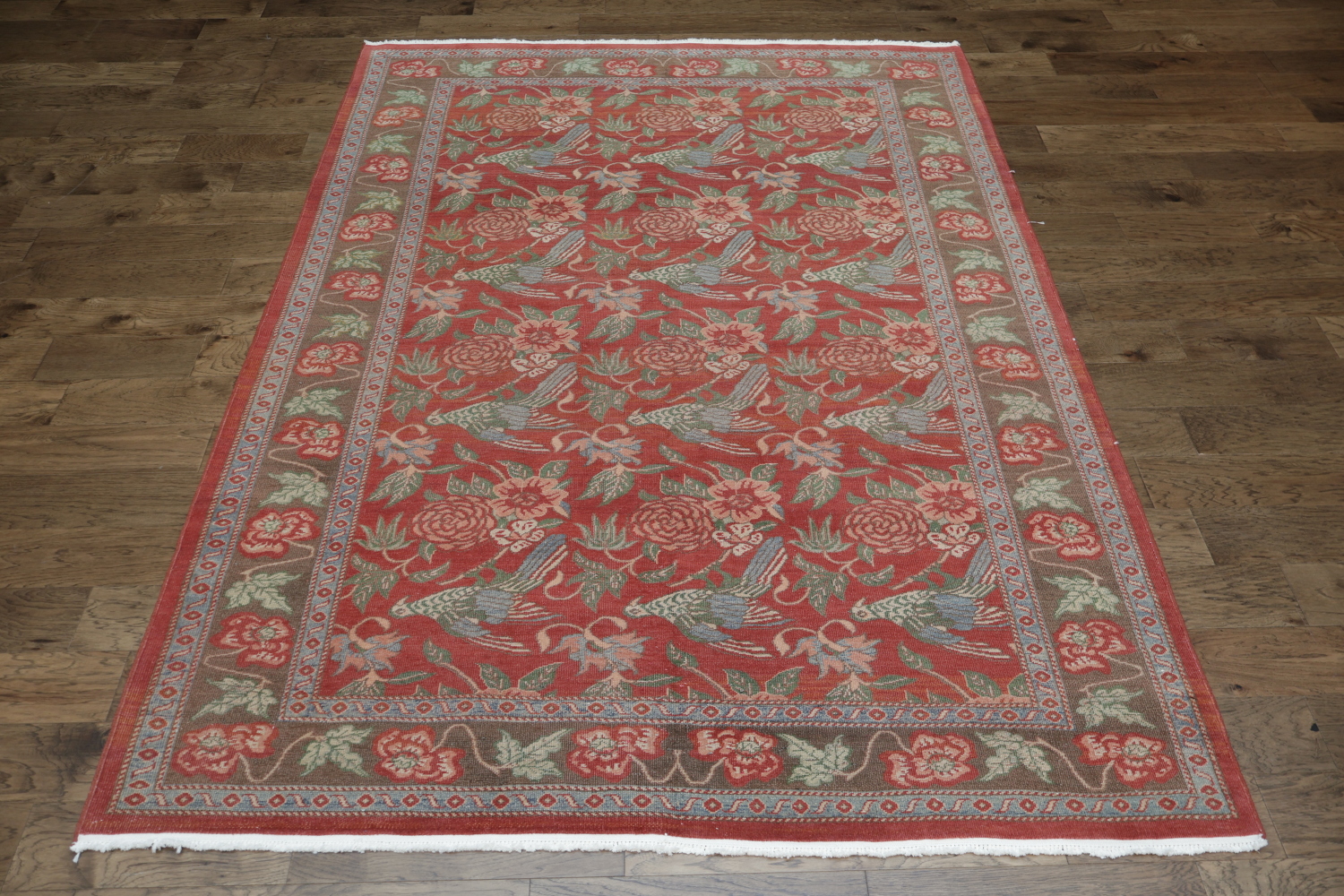 Animal Pictorial Vegetable Dye Oushak Egypt Area Rug 7x10