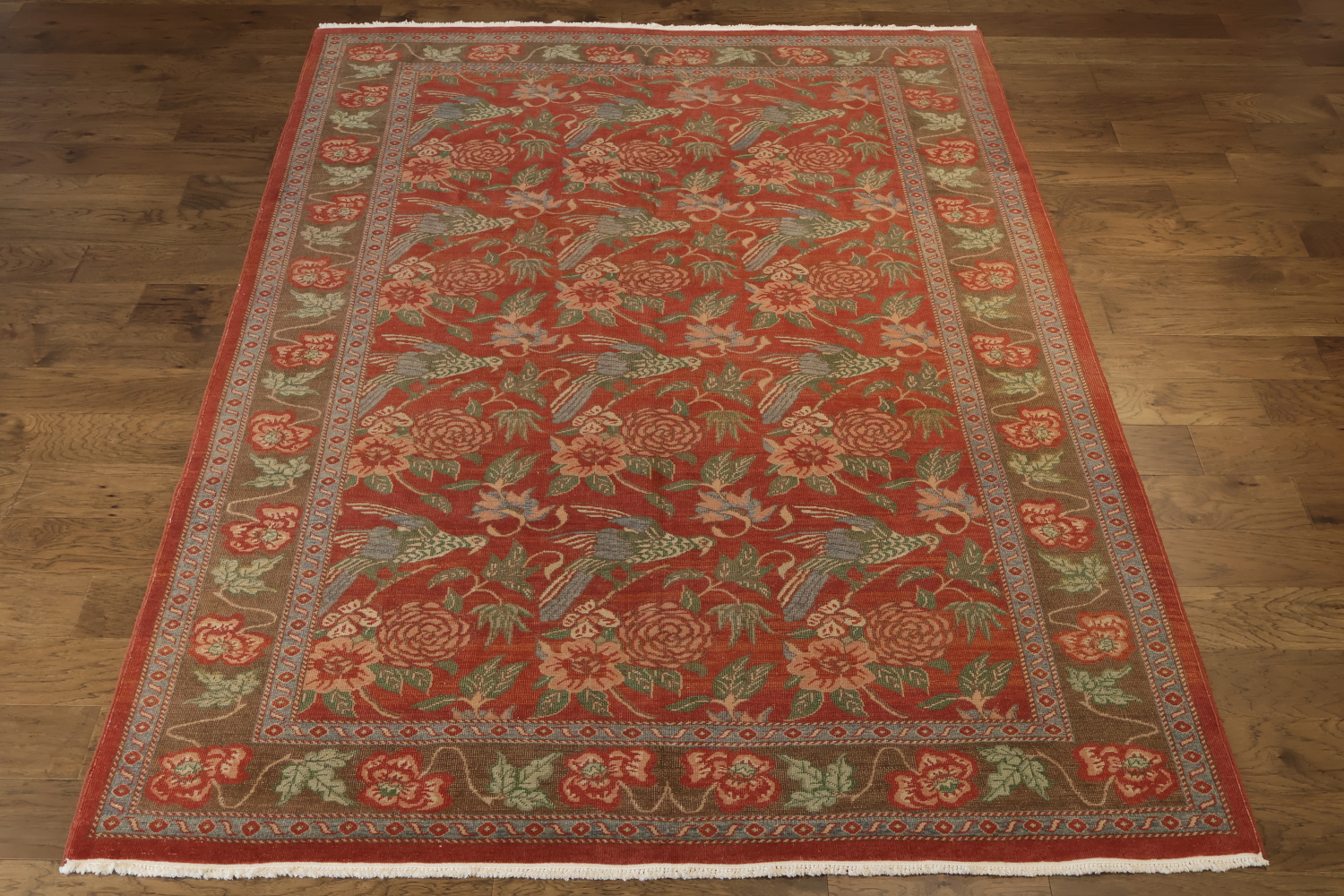 Animal Pictorial Vegetable Dye Oushak Egypt Area Rug 7x10