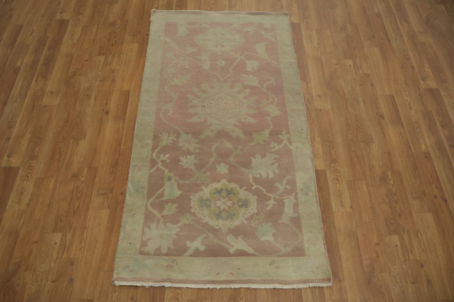 Antique Vegetable Dye Oushak Turkish Area Rug 3x5