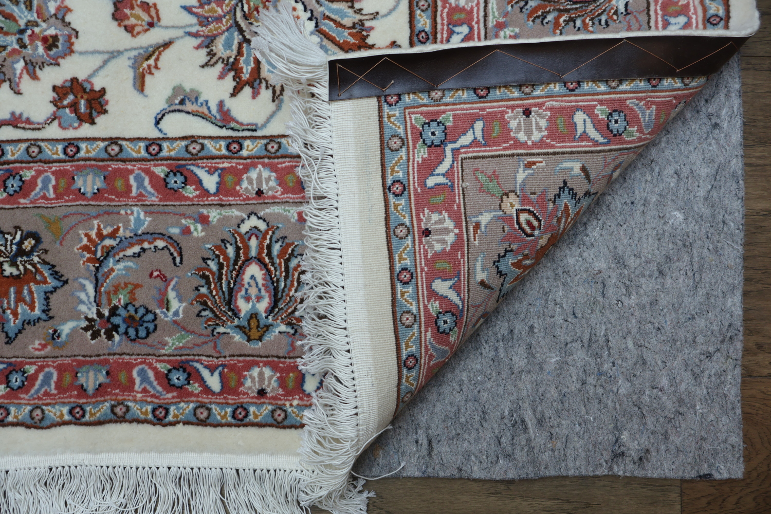 All-Over Pattern Floral Ivory Tabriz Persian Area Rug 7x10