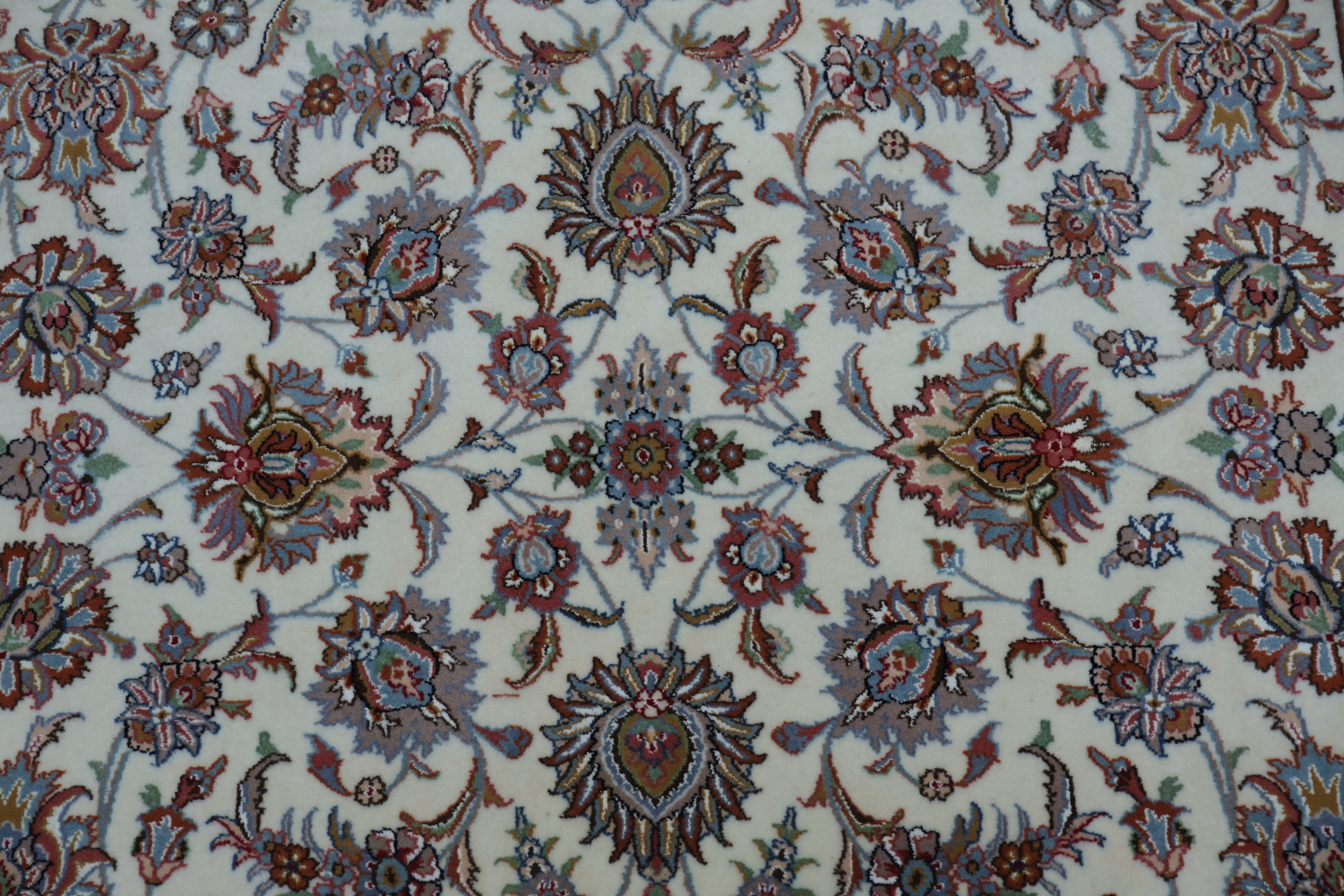 All-Over Pattern Floral Ivory Tabriz Persian Area Rug 7x10