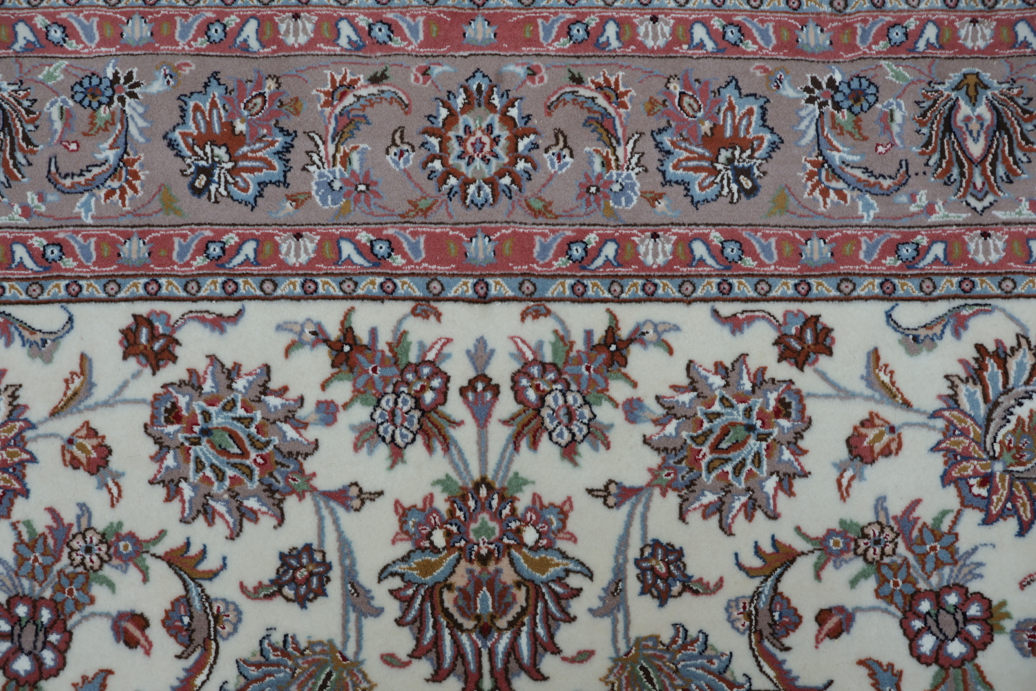 All-Over Pattern Floral Ivory Tabriz Persian Area Rug 7x10
