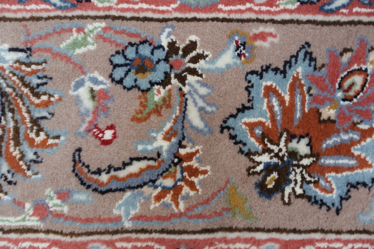 All-Over Pattern Floral Ivory Tabriz Persian Area Rug 7x10