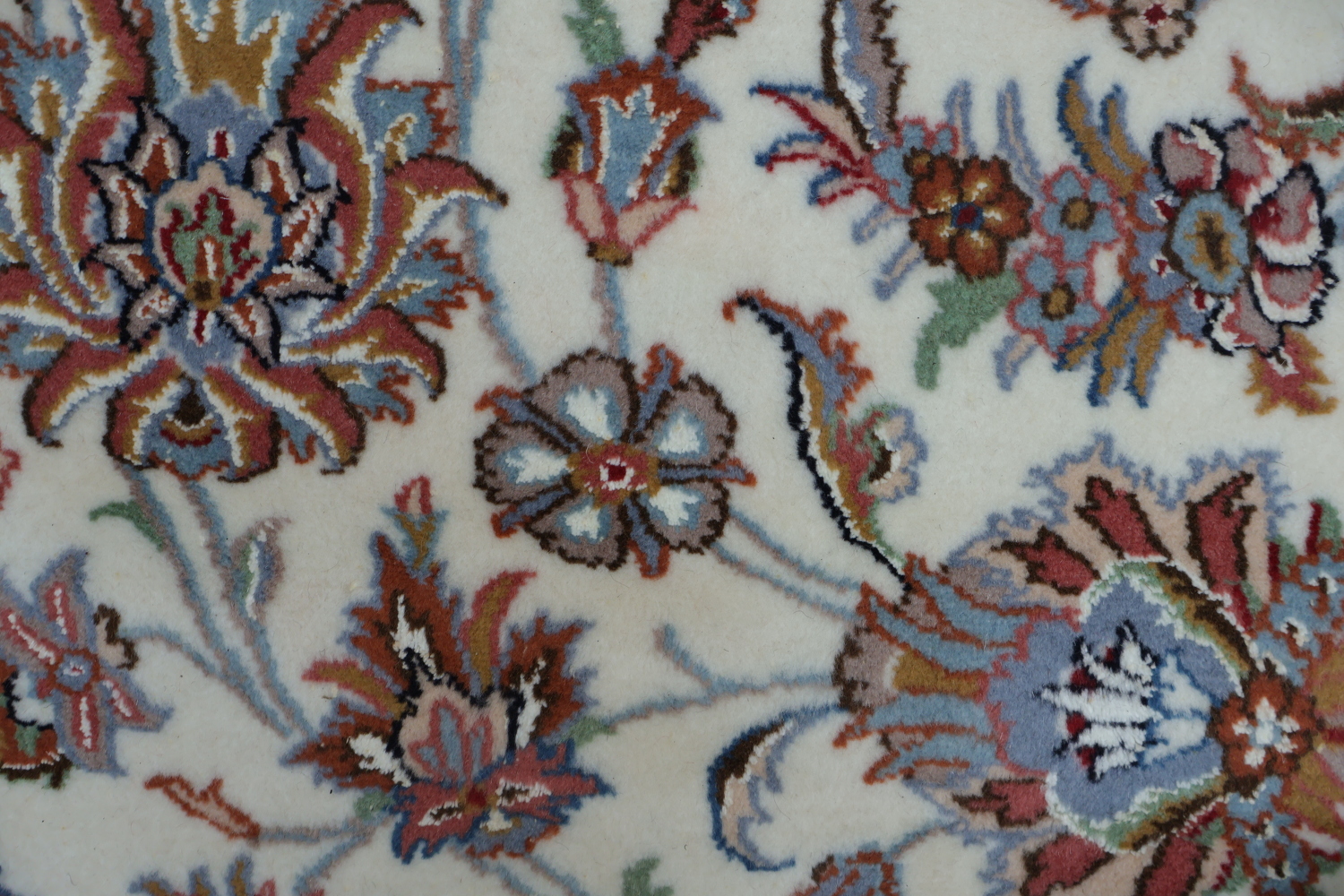 All-Over Pattern Floral Ivory Tabriz Persian Area Rug 7x10