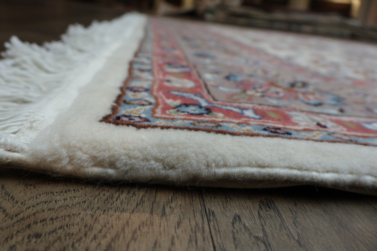 All-Over Pattern Floral Ivory Tabriz Persian Area Rug 7x10