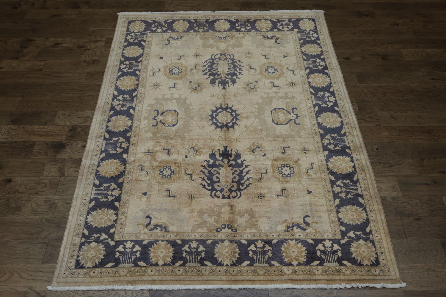 Antique Look Geometric Sultanabad Persian Area Rug 7x10