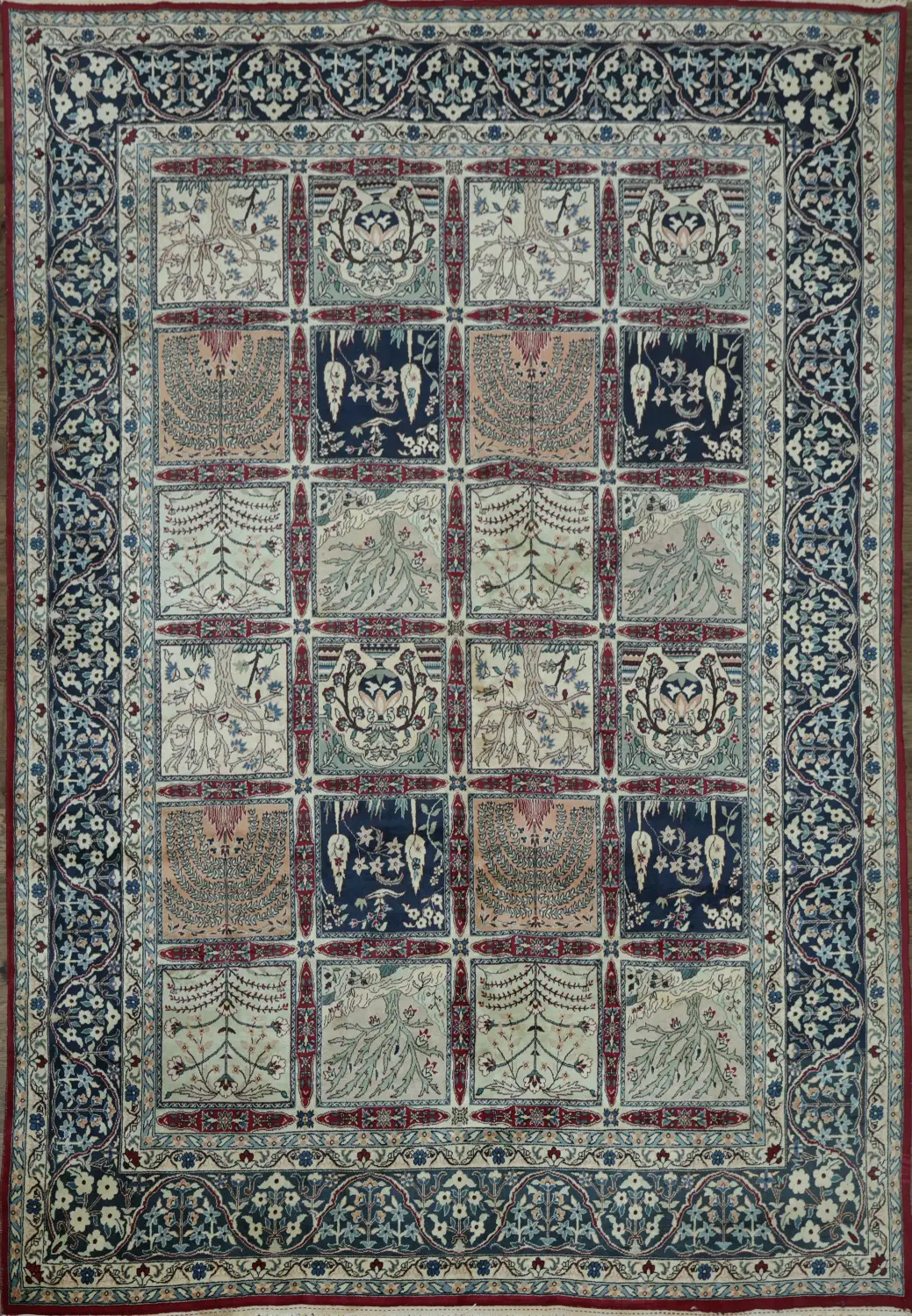 Vintage Garden Design Kashan Persian Rug with Intricate Patterns for Elegant Spaces 8x11