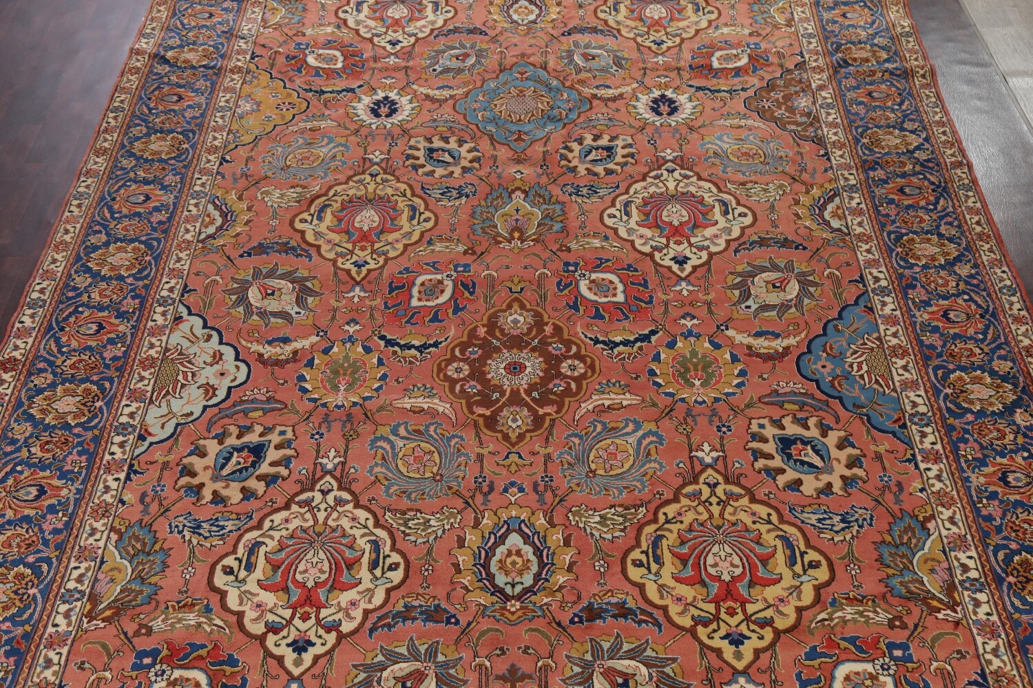 Antique Vegetable Dye Tabriz Heydarzadeh Persian Rug 11x18