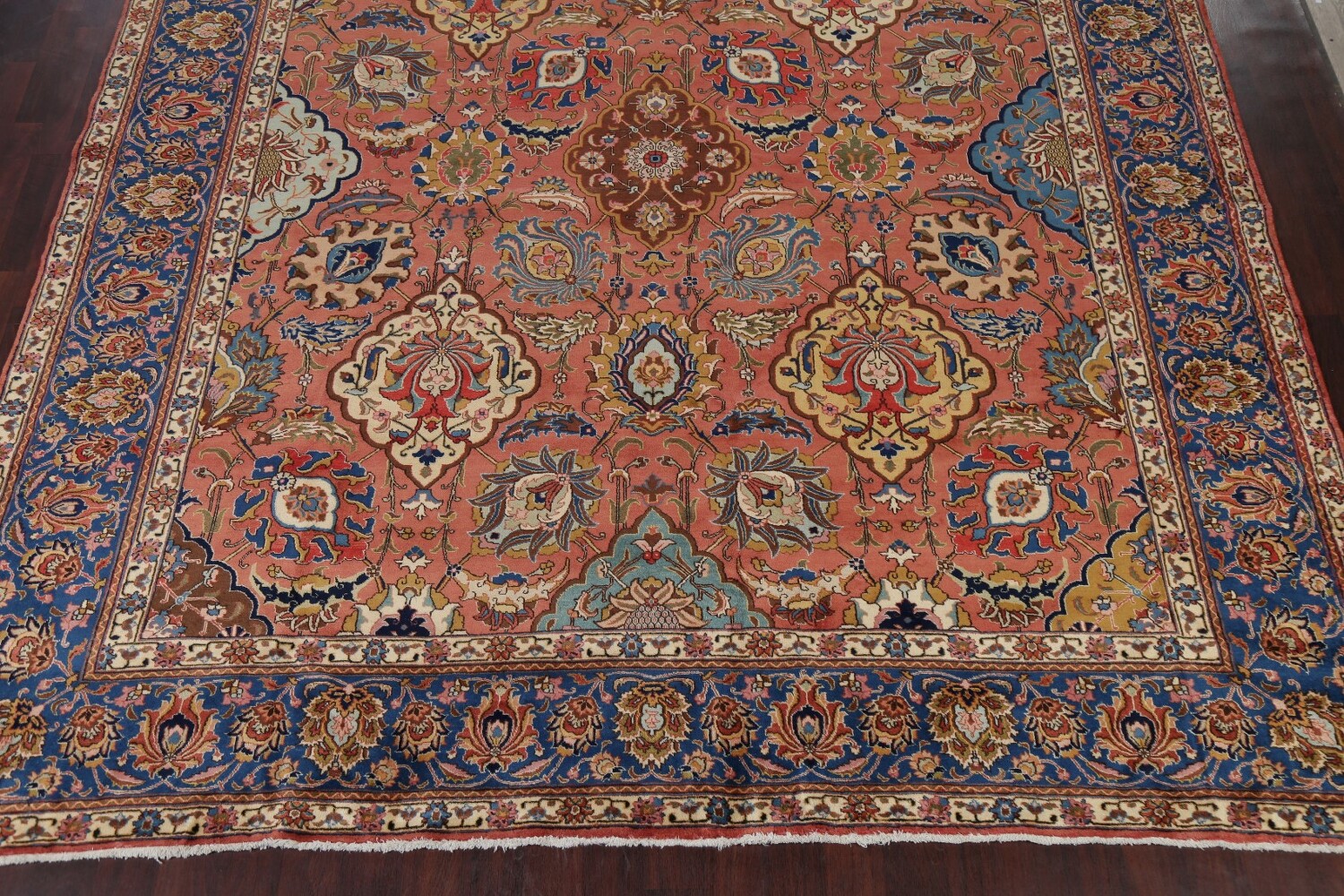 Antique Vegetable Dye Tabriz Heydarzadeh Persian Rug 11x18
