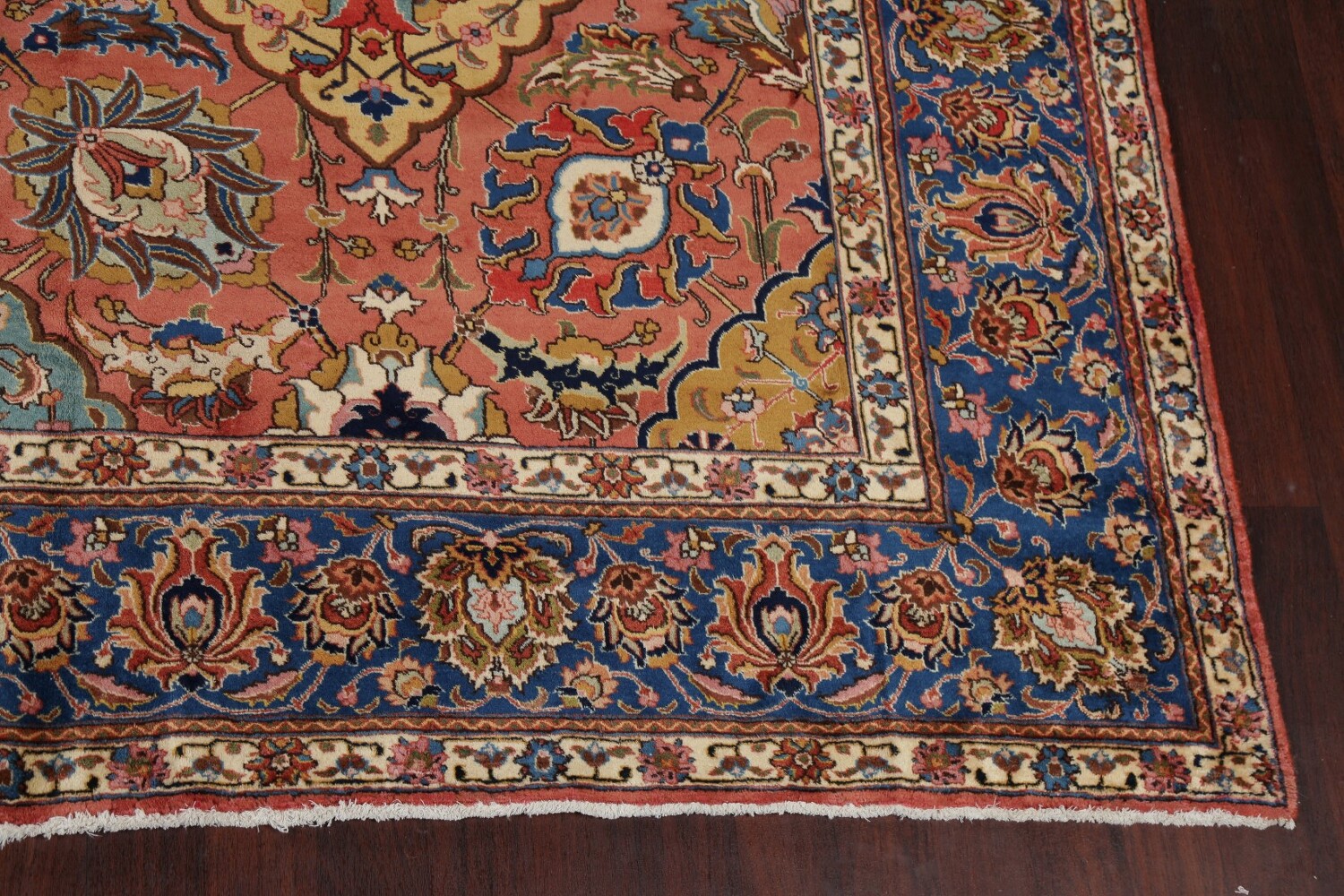 Antique Vegetable Dye Tabriz Heydarzadeh Persian Rug 11x18