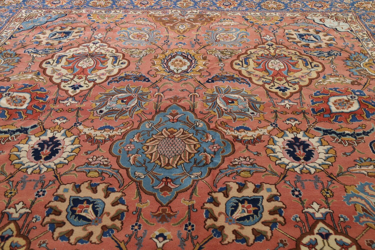 Antique Vegetable Dye Tabriz Heydarzadeh Persian Rug 11x18