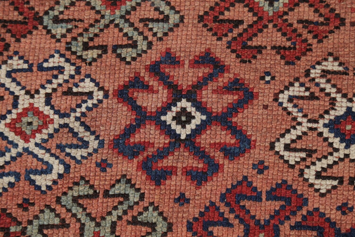Antique Vegetable Dye Coral Kazak Caucasian Runner Rug 4x11