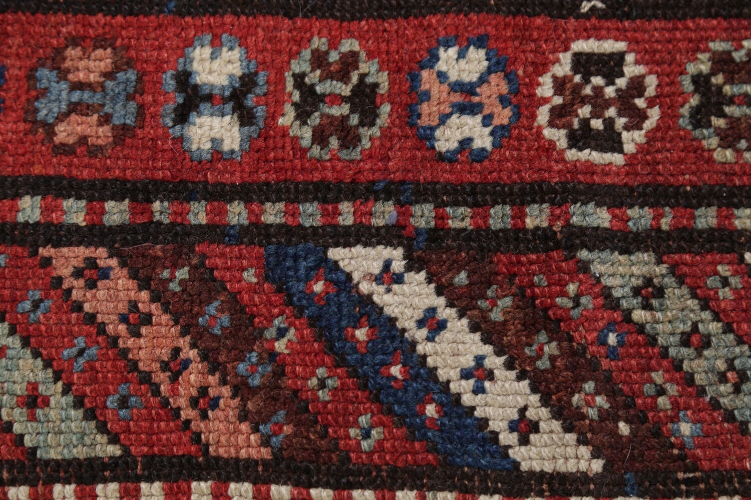 Antique Vegetable Dye Coral Kazak Caucasian Runner Rug 4x11