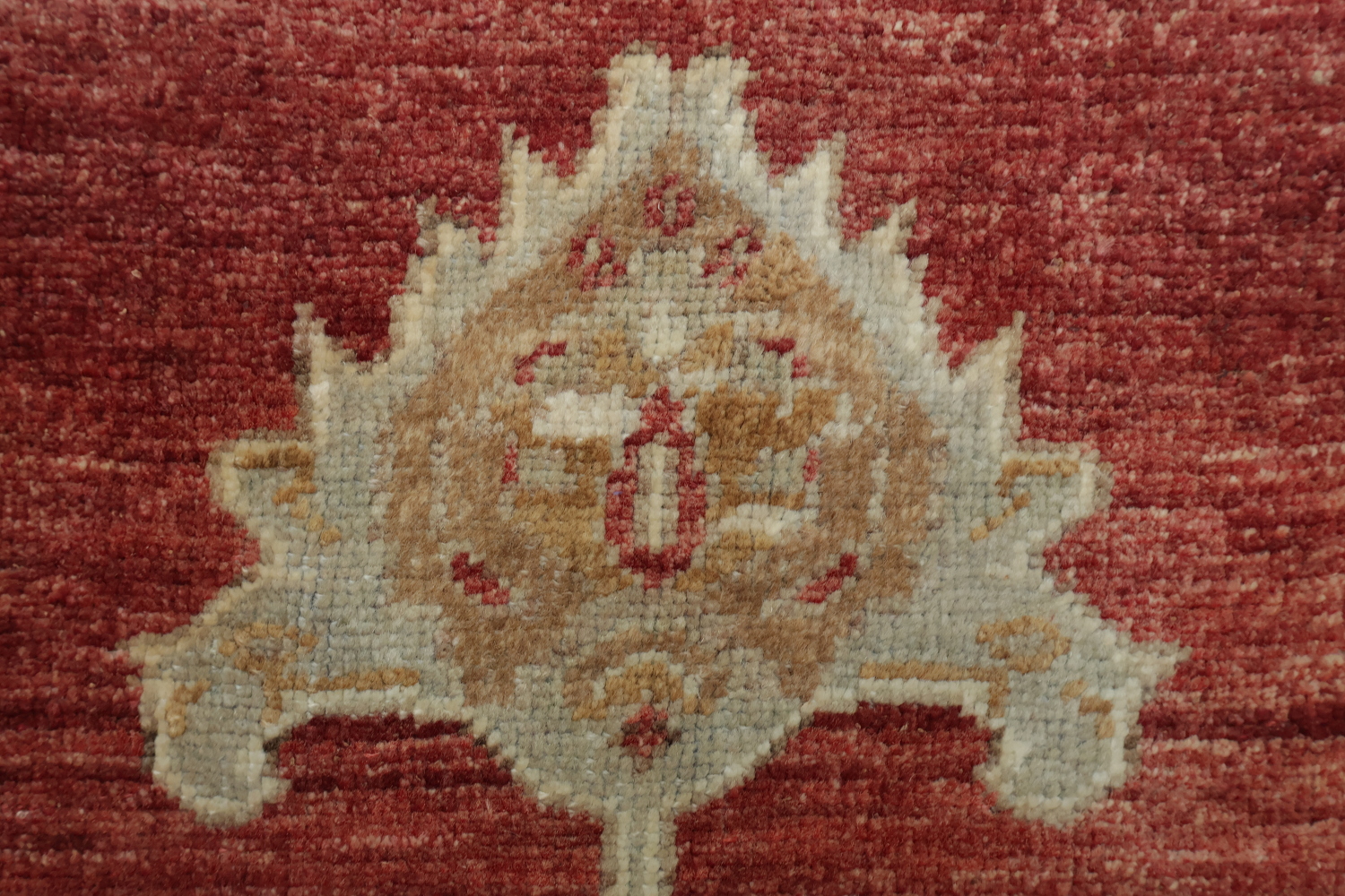 Elegant Red and Beige Vintage Look Oushak Turkish Rug 5x6