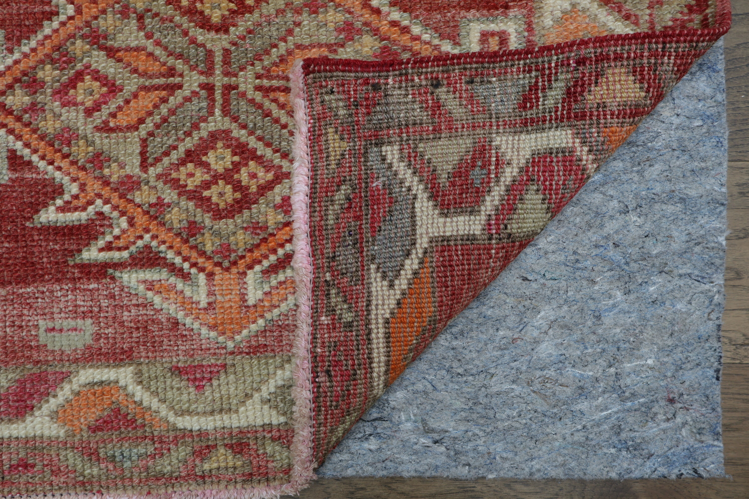 Rustic Charm: Red Geometric Turkish Tribal Runner for Hallways 3x12