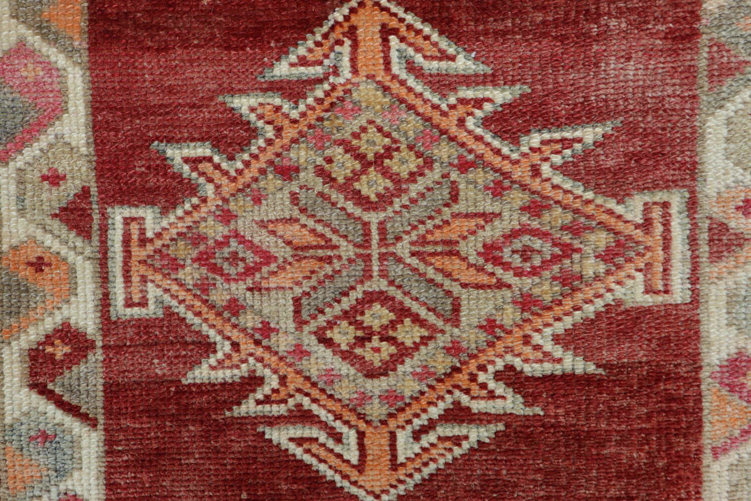 Rustic Charm: Red Geometric Turkish Tribal Runner for Hallways 3x12