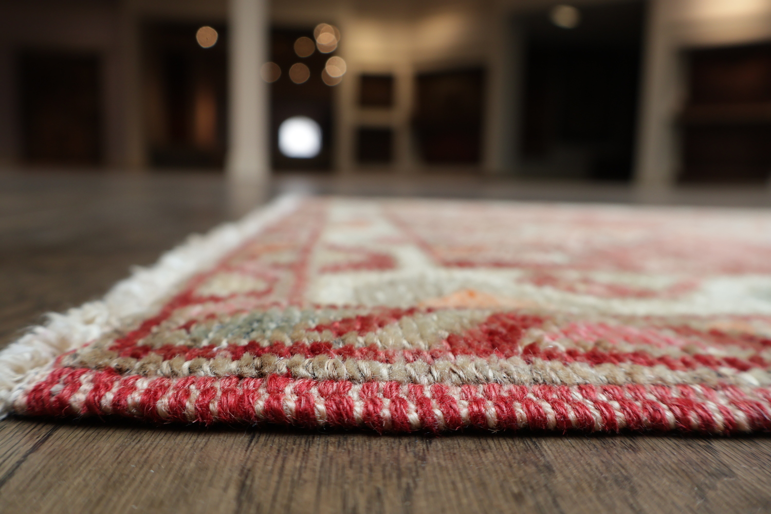 Rustic Charm: Red Geometric Turkish Tribal Runner for Hallways 3x12
