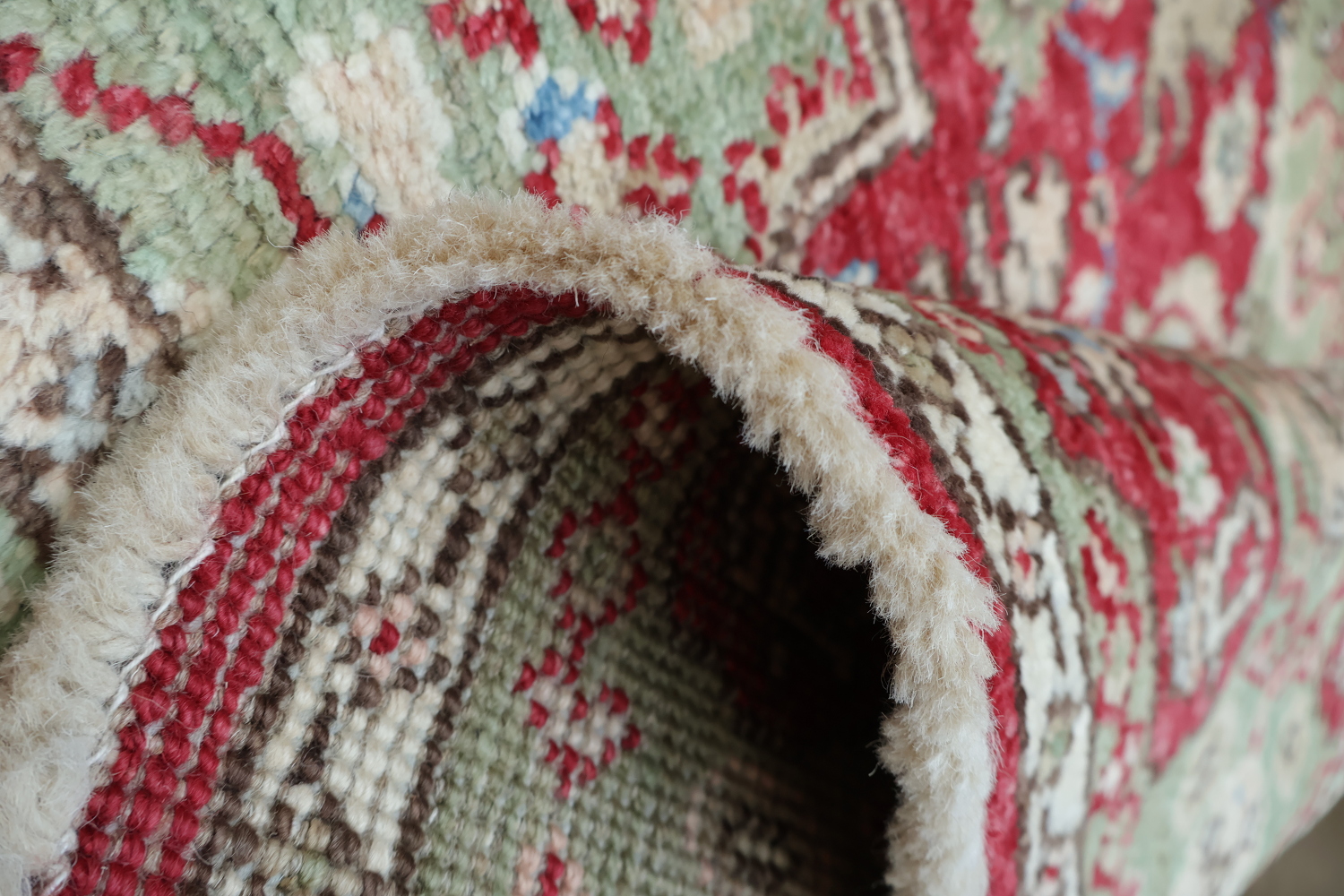 Vegetable Dye Geometric Oushak Turkish Rug 4x6
