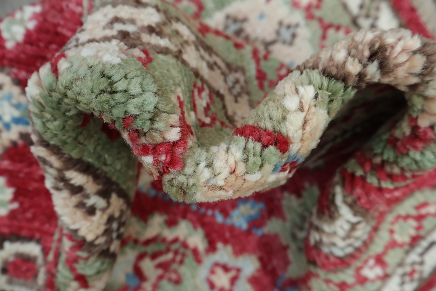 Vegetable Dye Geometric Oushak Turkish Rug 4x6