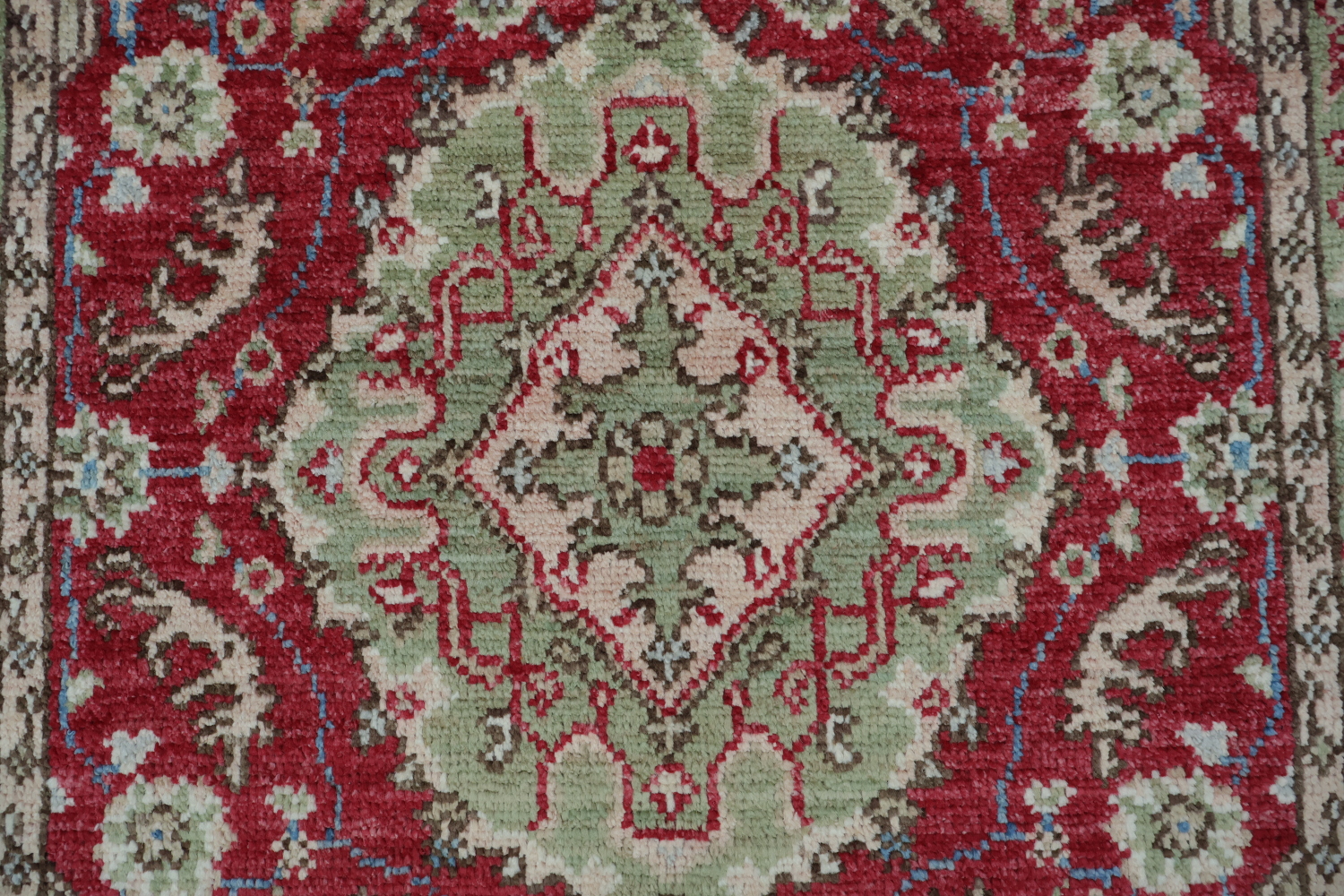 Vegetable Dye Geometric Oushak Turkish Rug 4x6