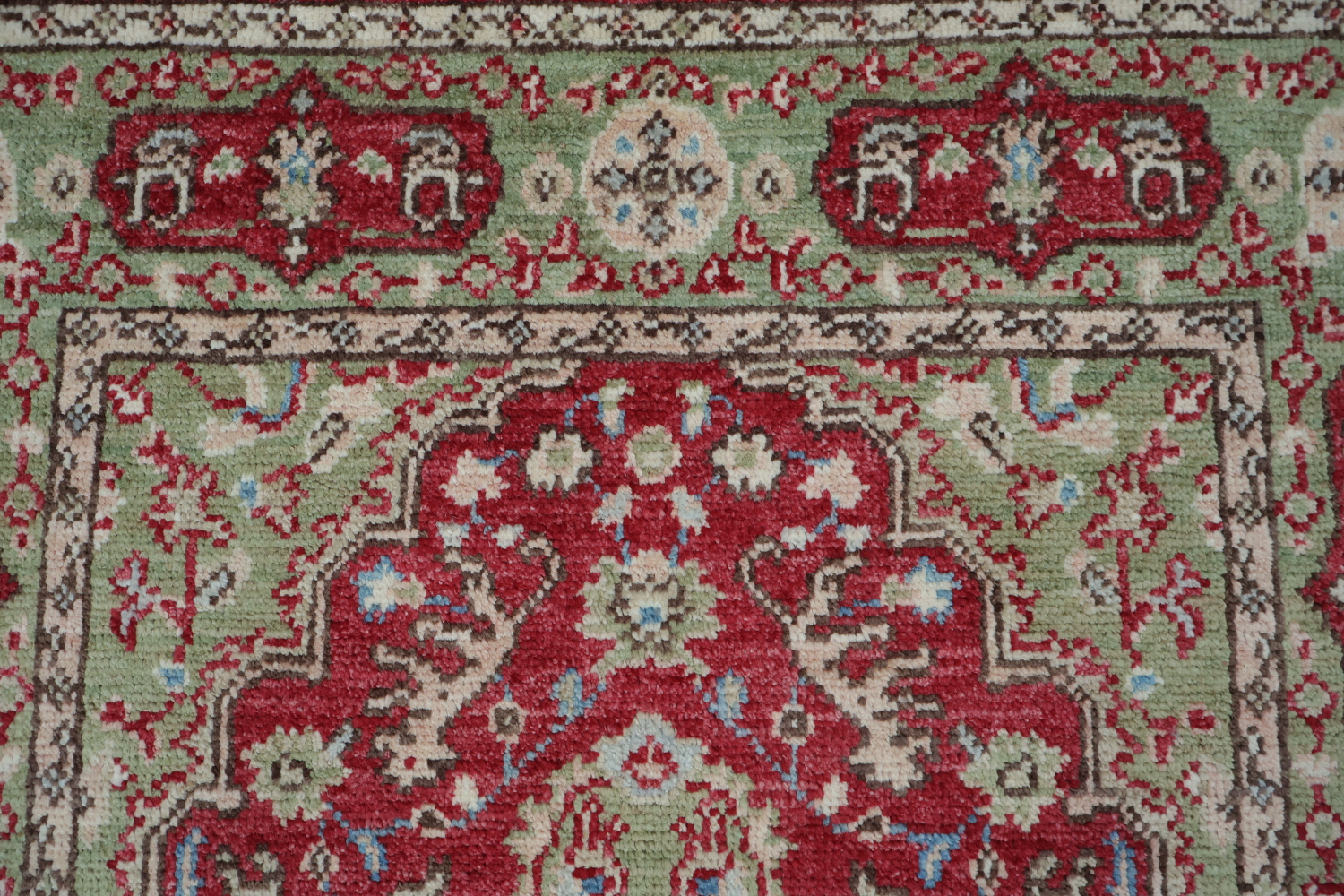Vegetable Dye Geometric Oushak Turkish Rug 4x6