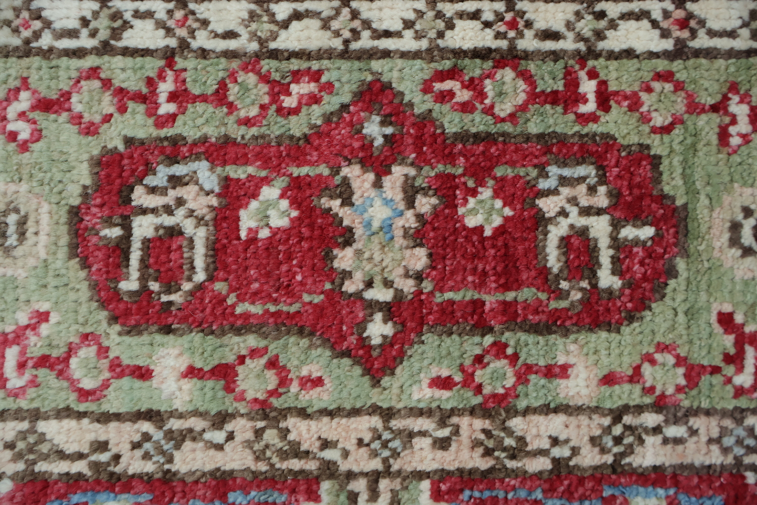 Vegetable Dye Geometric Oushak Turkish Rug 4x6
