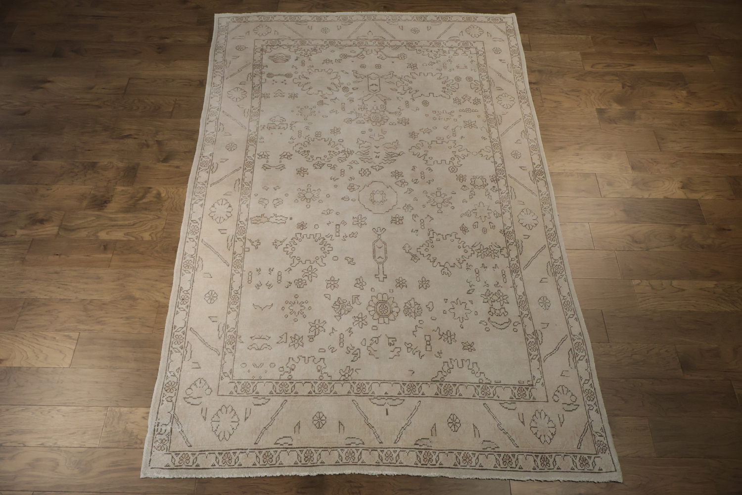 Old Vegetable Dye Oushak Turkish Wool Area Rug 6x10