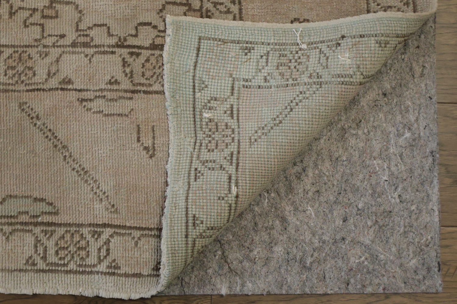 Old Vegetable Dye Oushak Turkish Wool Area Rug 6x10