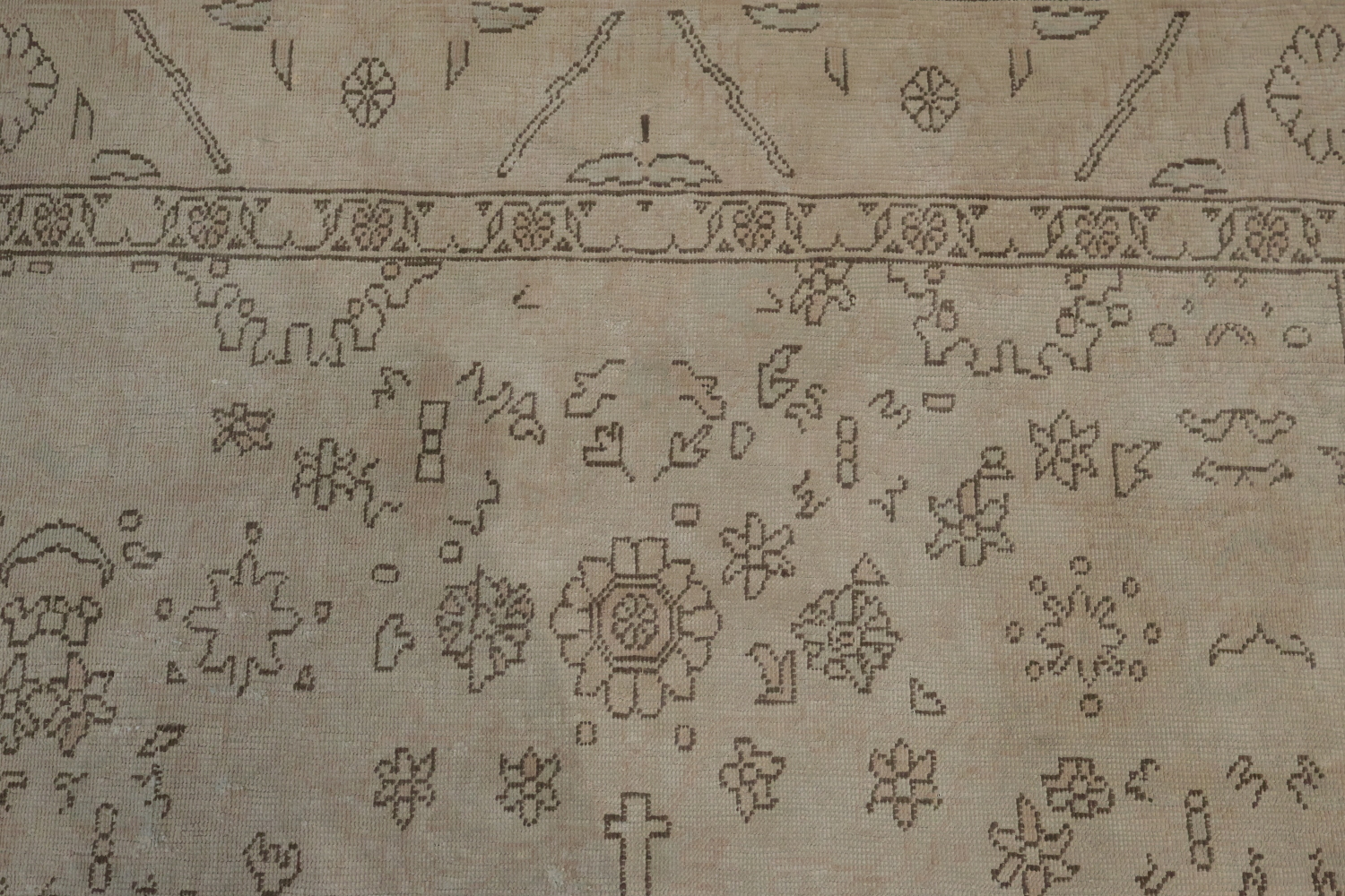 Old Vegetable Dye Oushak Turkish Wool Area Rug 6x10