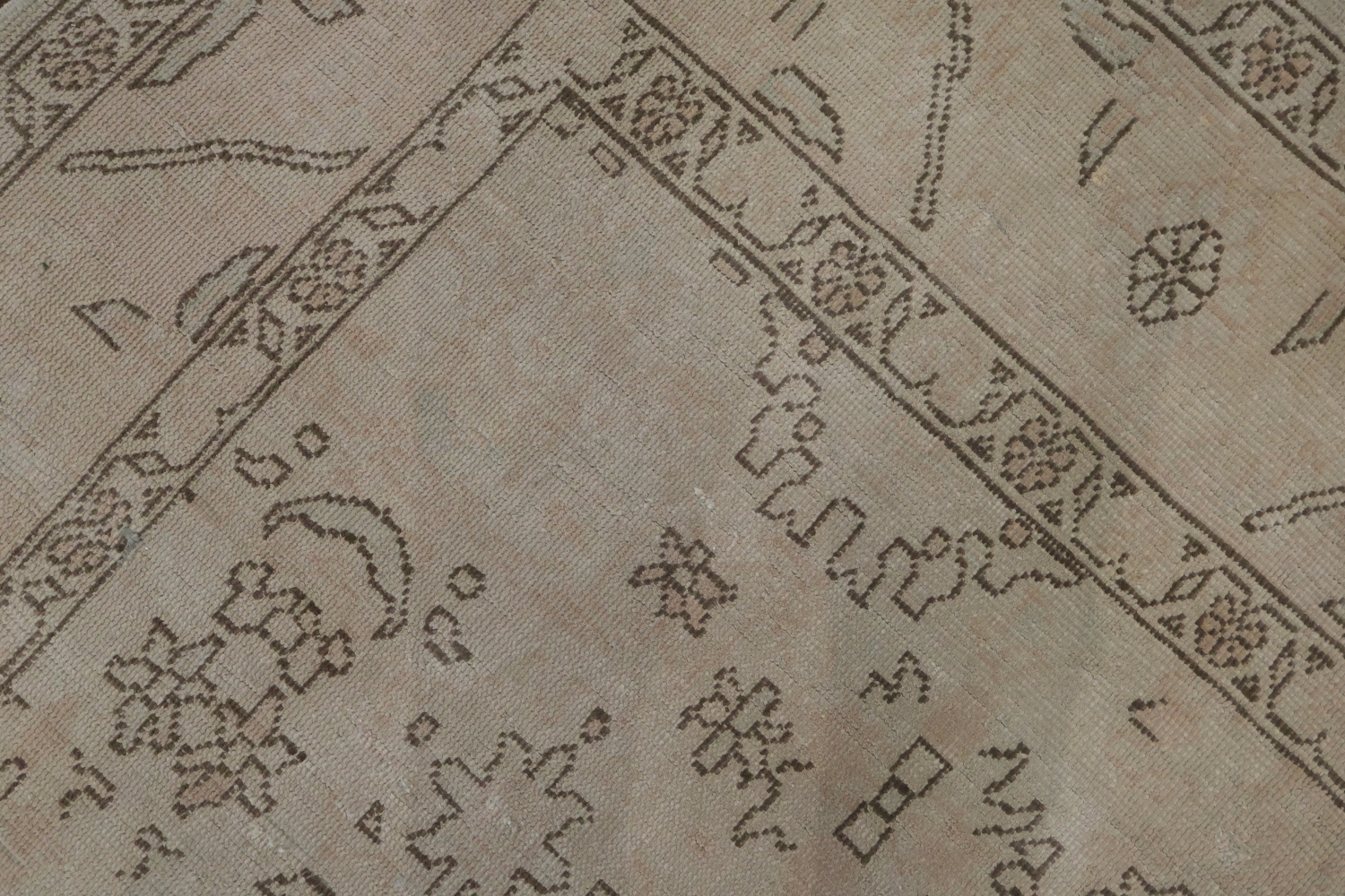 Old Vegetable Dye Oushak Turkish Wool Area Rug 6x10