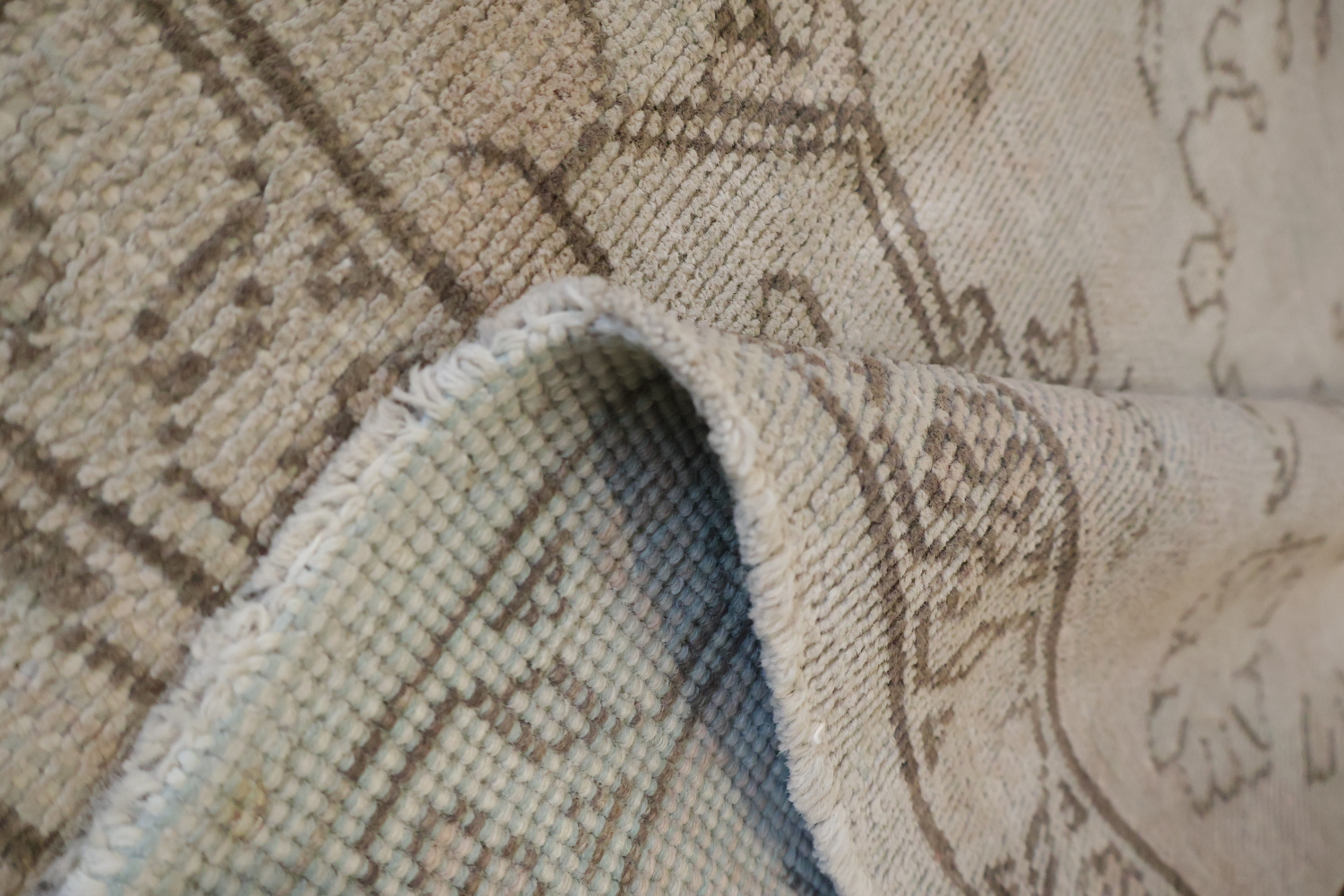 Old Vegetable Dye Oushak Turkish Wool Area Rug 6x10