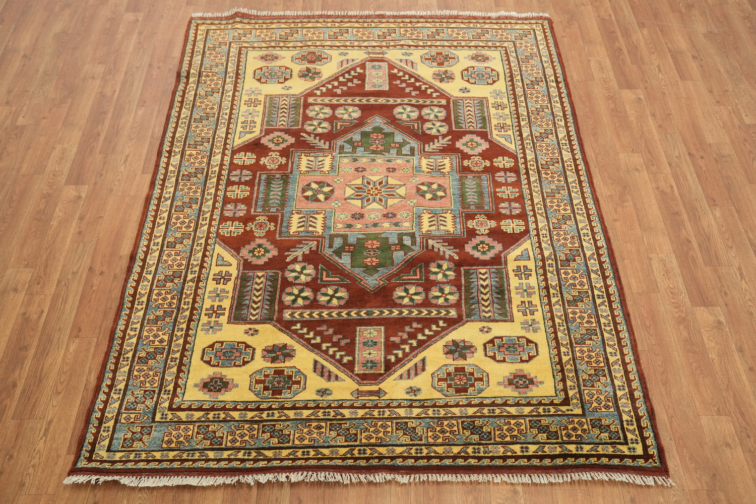 Geometric Super Kazak Oriental Rug 5x6