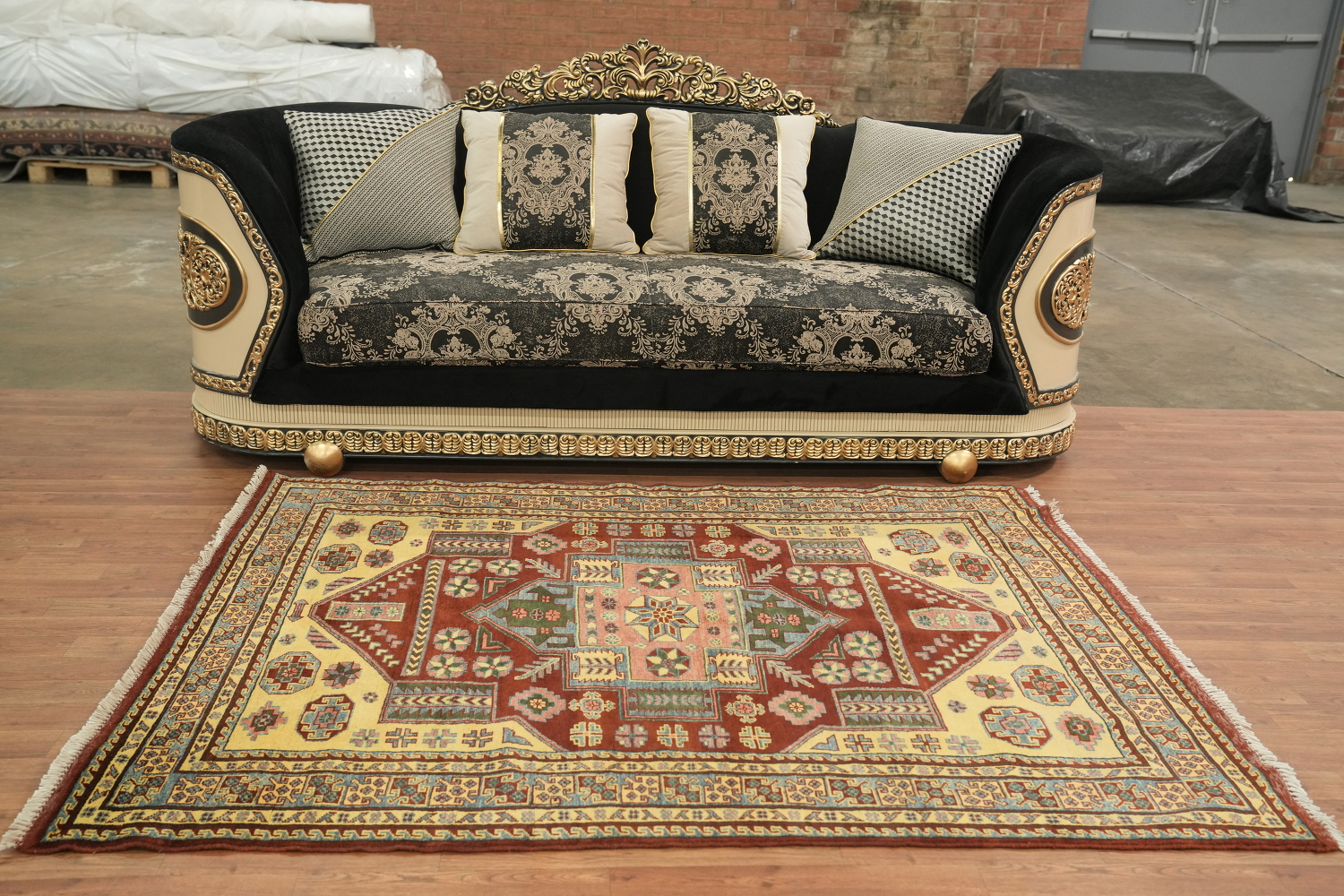 Geometric Super Kazak Oriental Rug 5x6