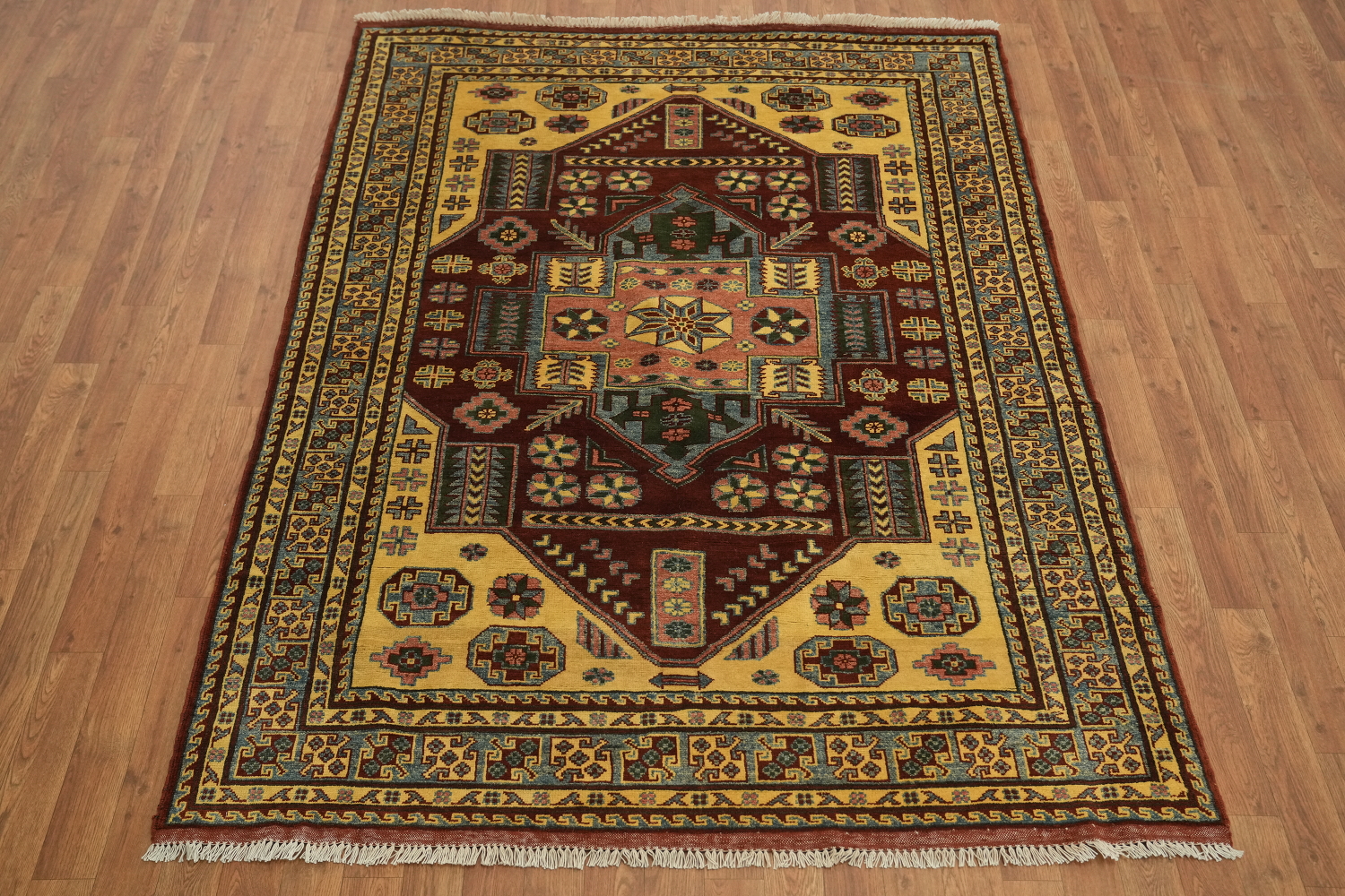 Geometric Super Kazak Oriental Rug 5x6