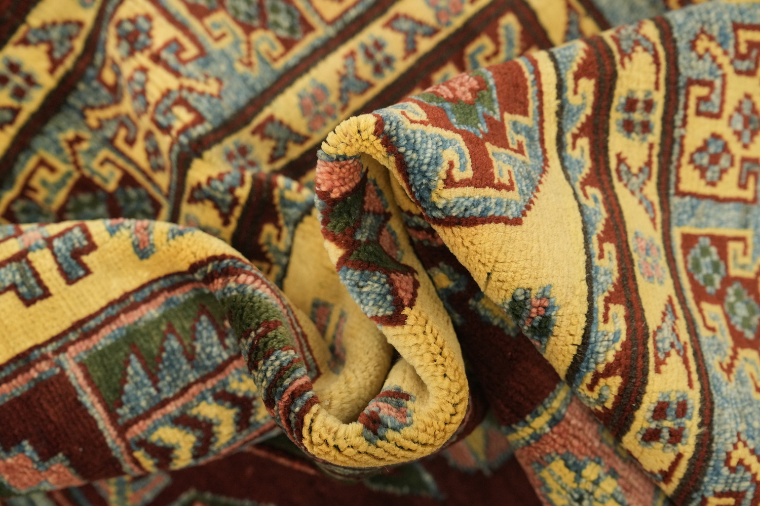 Geometric Super Kazak Oriental Rug 5x6