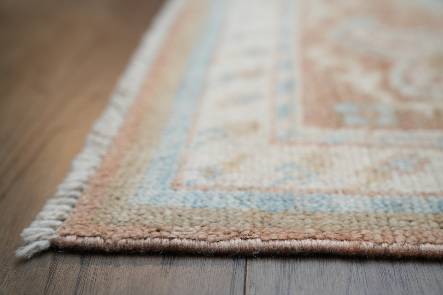 Vegetable Dye Geometric Oushak Turkish Area Rug 9x12