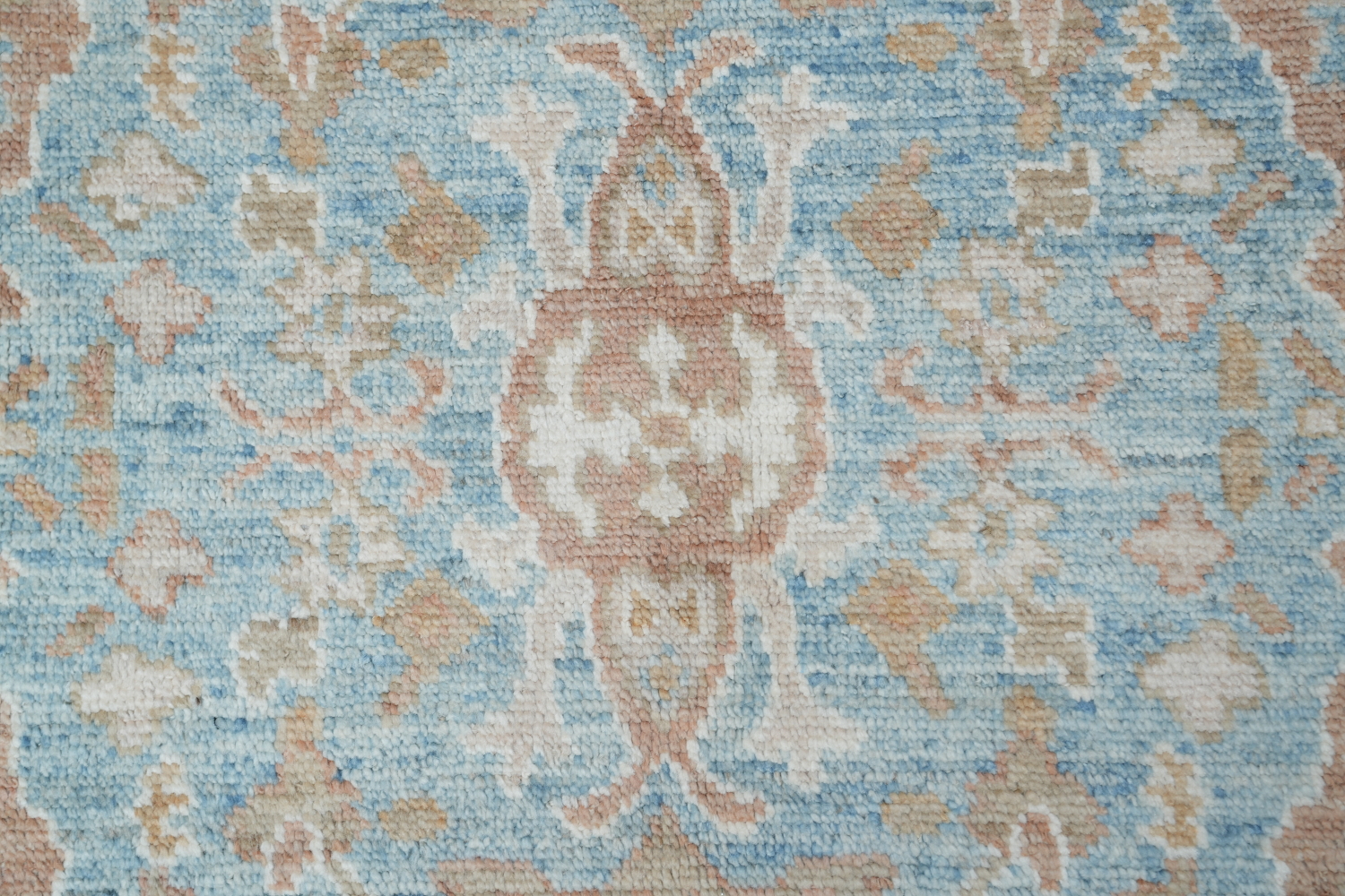 Vegetable Dye Geometric Oushak Turkish Area Rug 9x12
