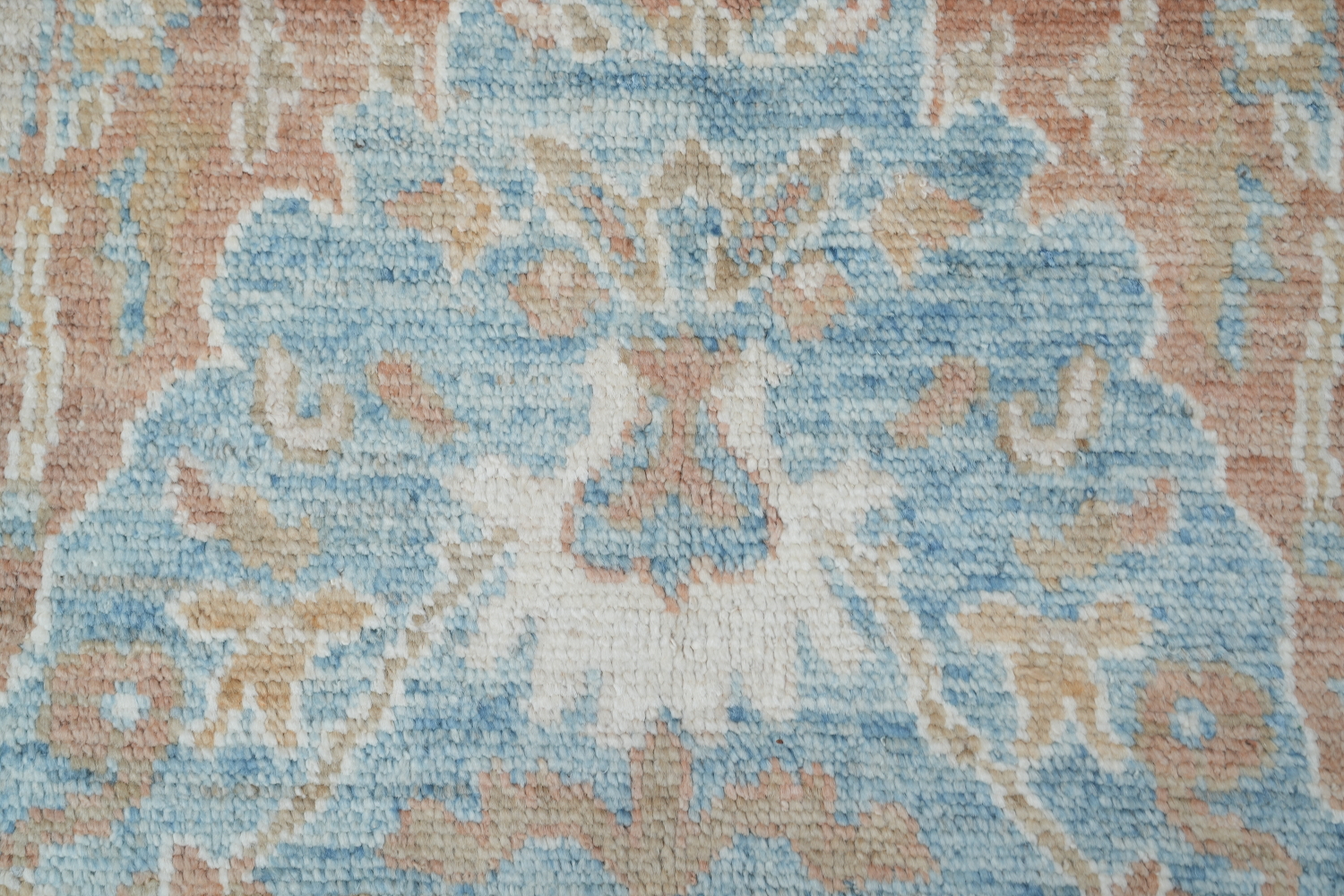 Vegetable Dye Geometric Oushak Turkish Area Rug 9x12