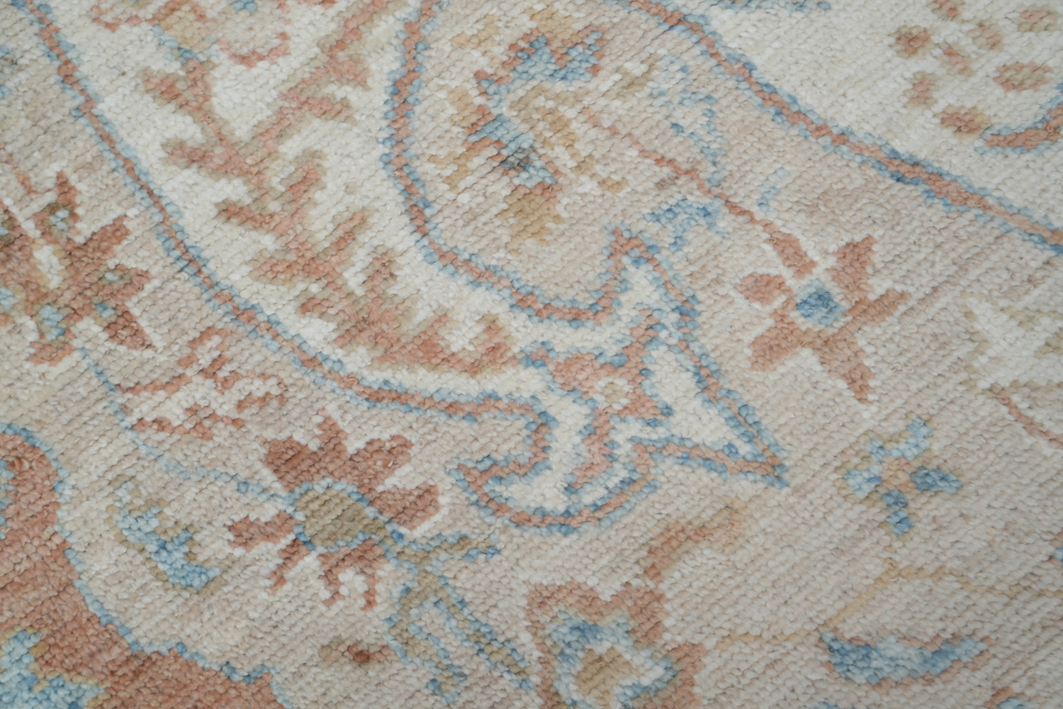 Vegetable Dye Geometric Oushak Turkish Area Rug 9x12